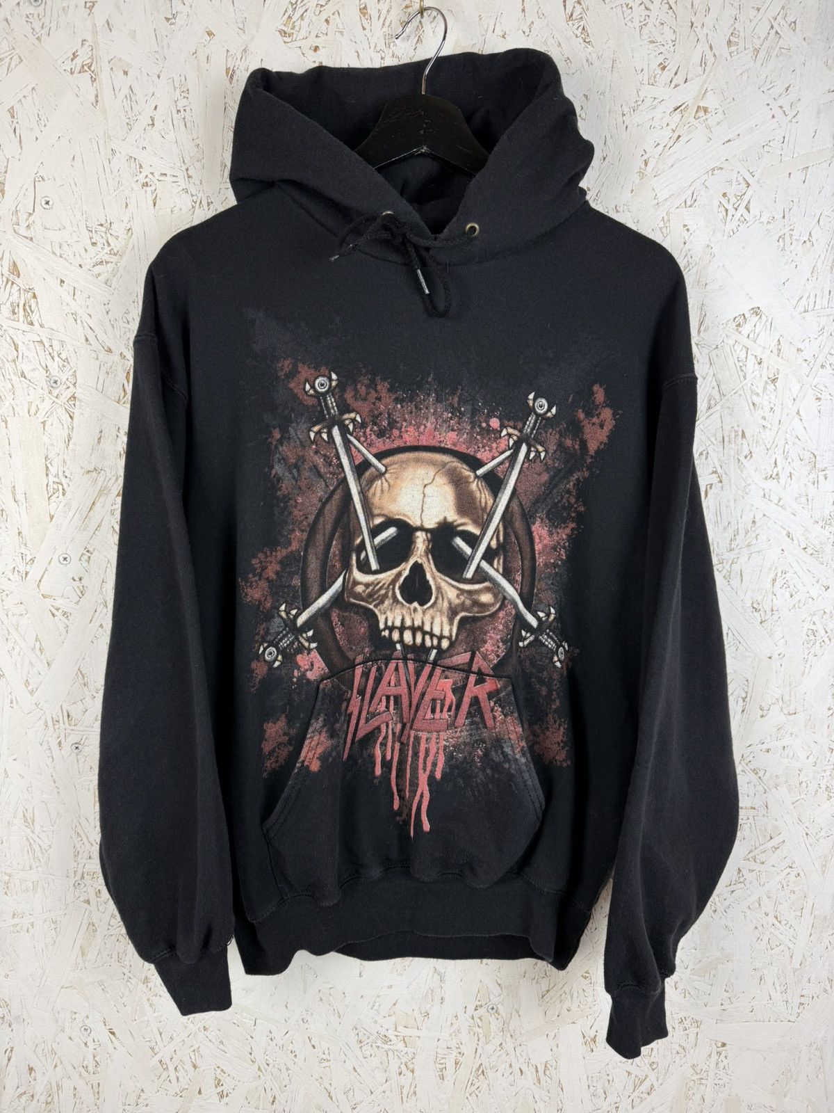Band Tees Vintage Slayer Skull Crossed Swords Thrash Metal Band Hoodie Size US M / EU 48-50 / 2 - 1 Thumbnail