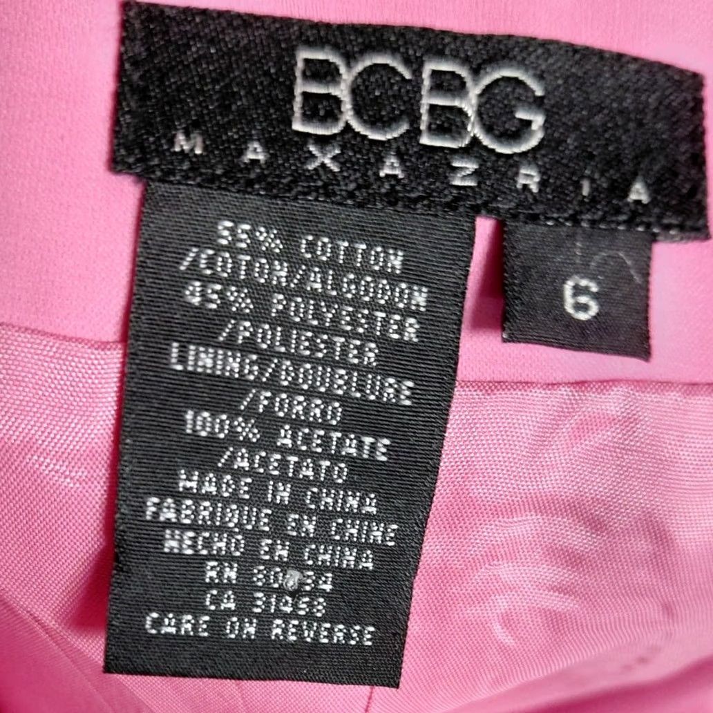 Bcbgmaxazria BCBG MAXAZRIA Pink Spaghetti Strap Dress Solid Knee Length Women Size 6 Size M / US 6-8 / IT 42-44 - 3 Thumbnail