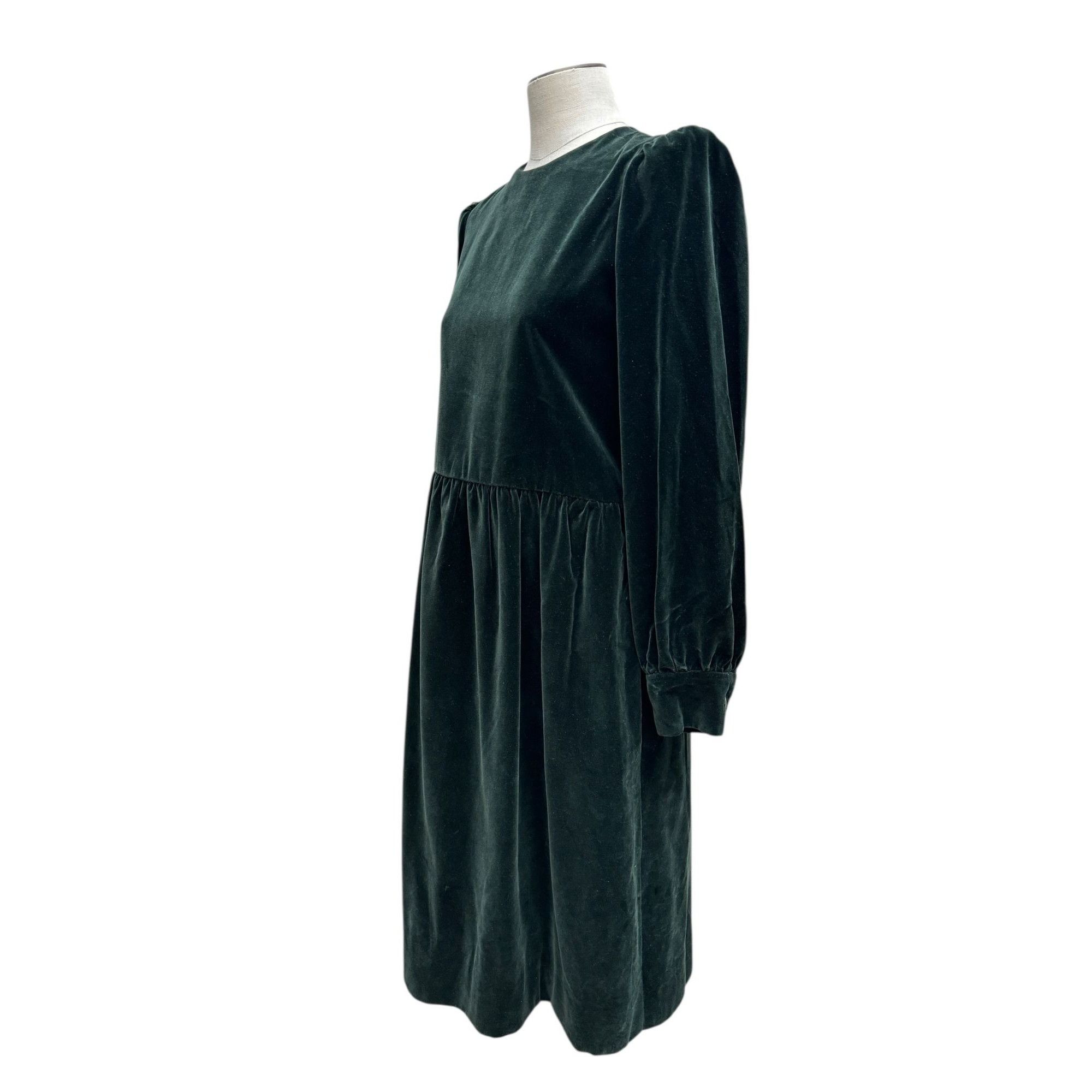 Yves Saint Laurent 1980s Emerald Green Velvet Dress Size M / US 6-8 / IT 42-44 - 5 Thumbnail