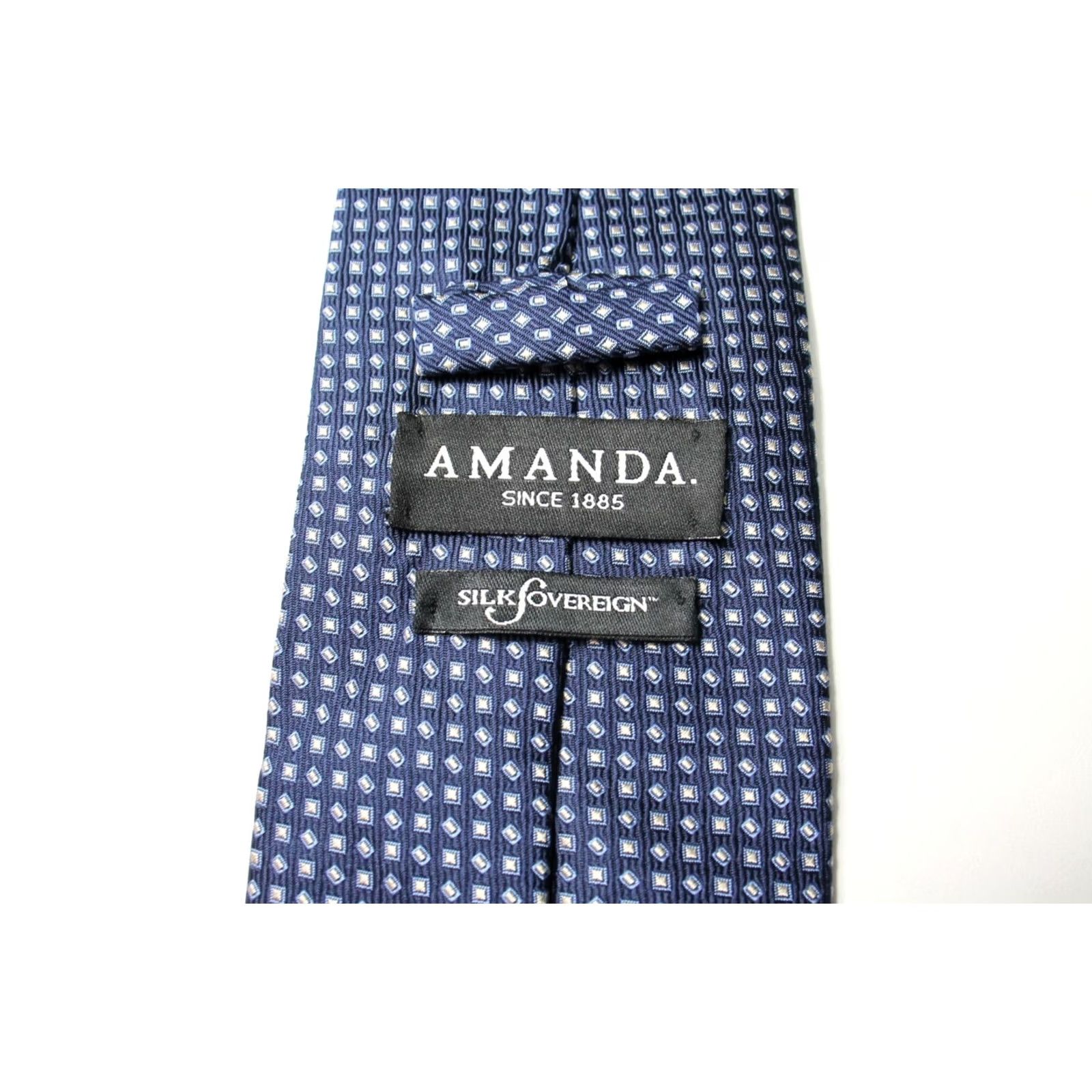 Vintage Amanda Silk Sovereign Tie Men One Size Classic Pointed Blue Patterned Size ONE SIZE - 6 Thumbnail
