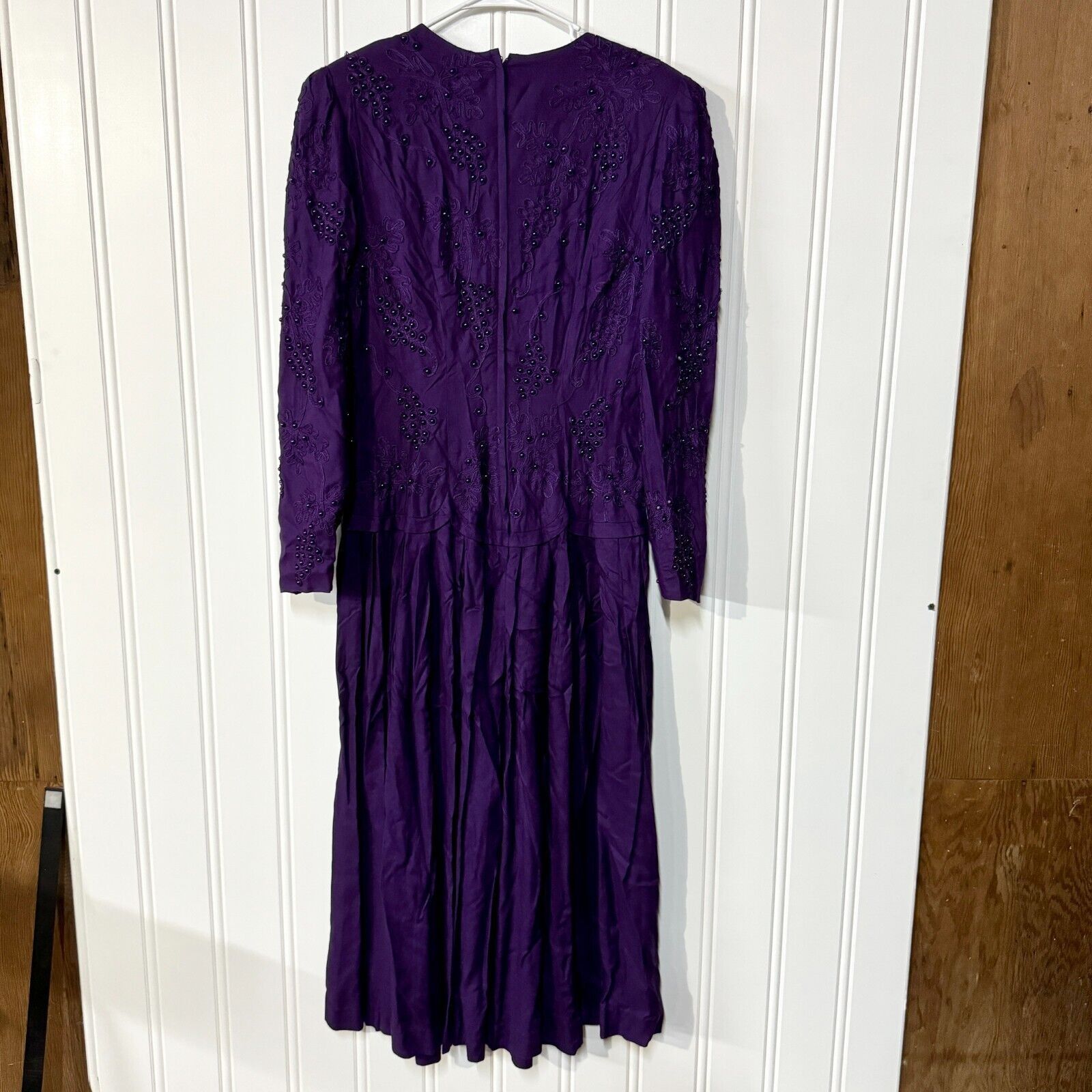 Vintage Vintage Marie St. Claire Purple Beaded Evening Dress Size 12 Size XL / US 12-14 / IT 48-50 - 9 Thumbnail