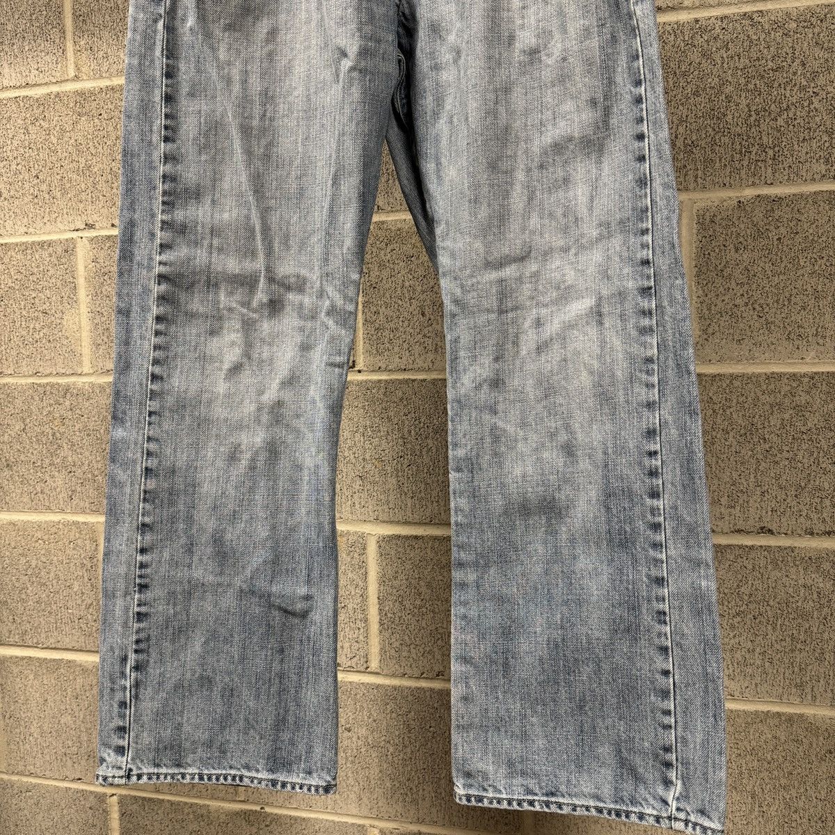 Vintage Y2K Lee Thrashed Faded Distressed Flare Jeans ERD Grunge Size US 30 / EU 46 - 4 Thumbnail