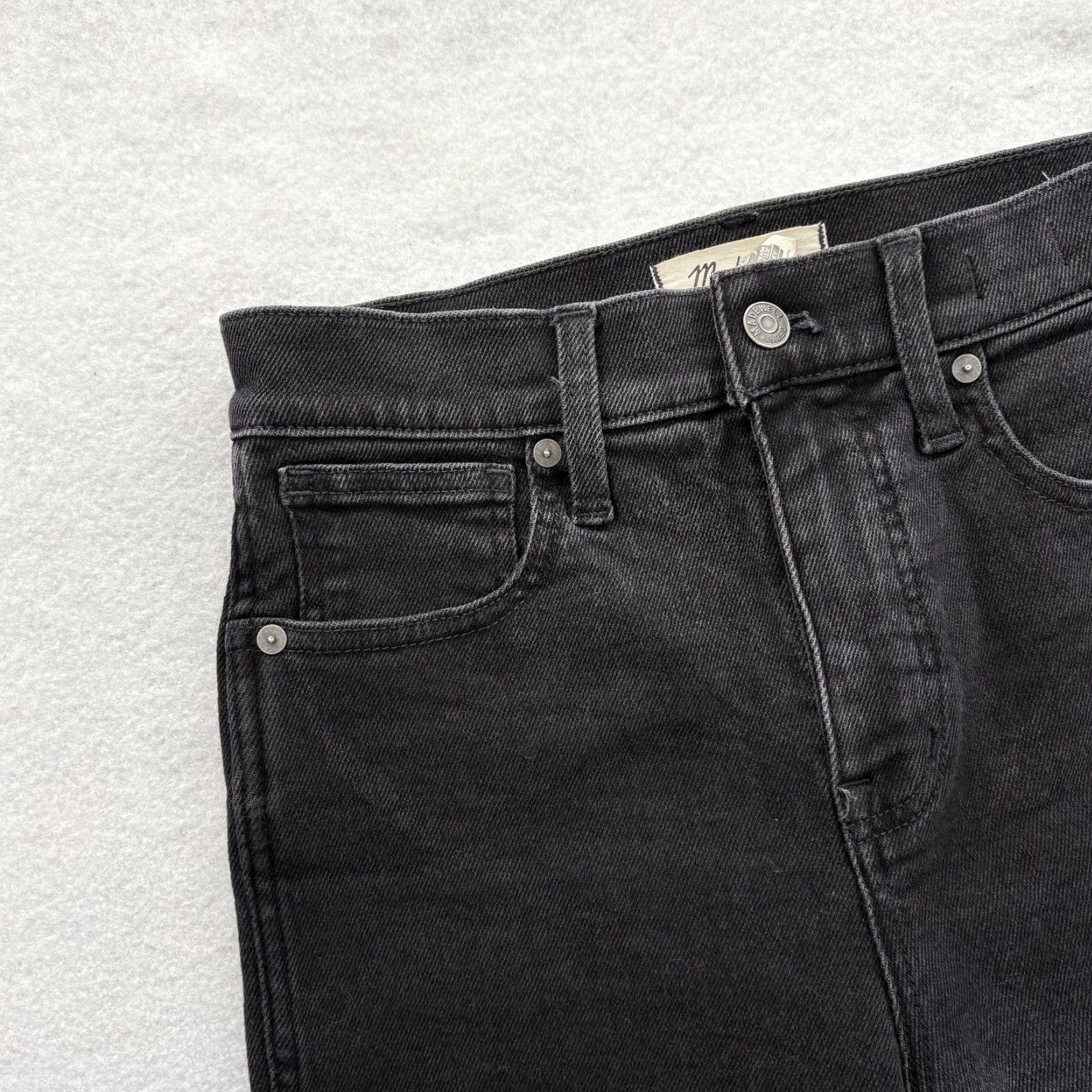 Madewell Madewell Jeans Flared Jeans Womens 25P Black Charcoal Wash Stretch High Rise 5-Pocket Denim Size 42" / US 20 - 3 Thumbnail
