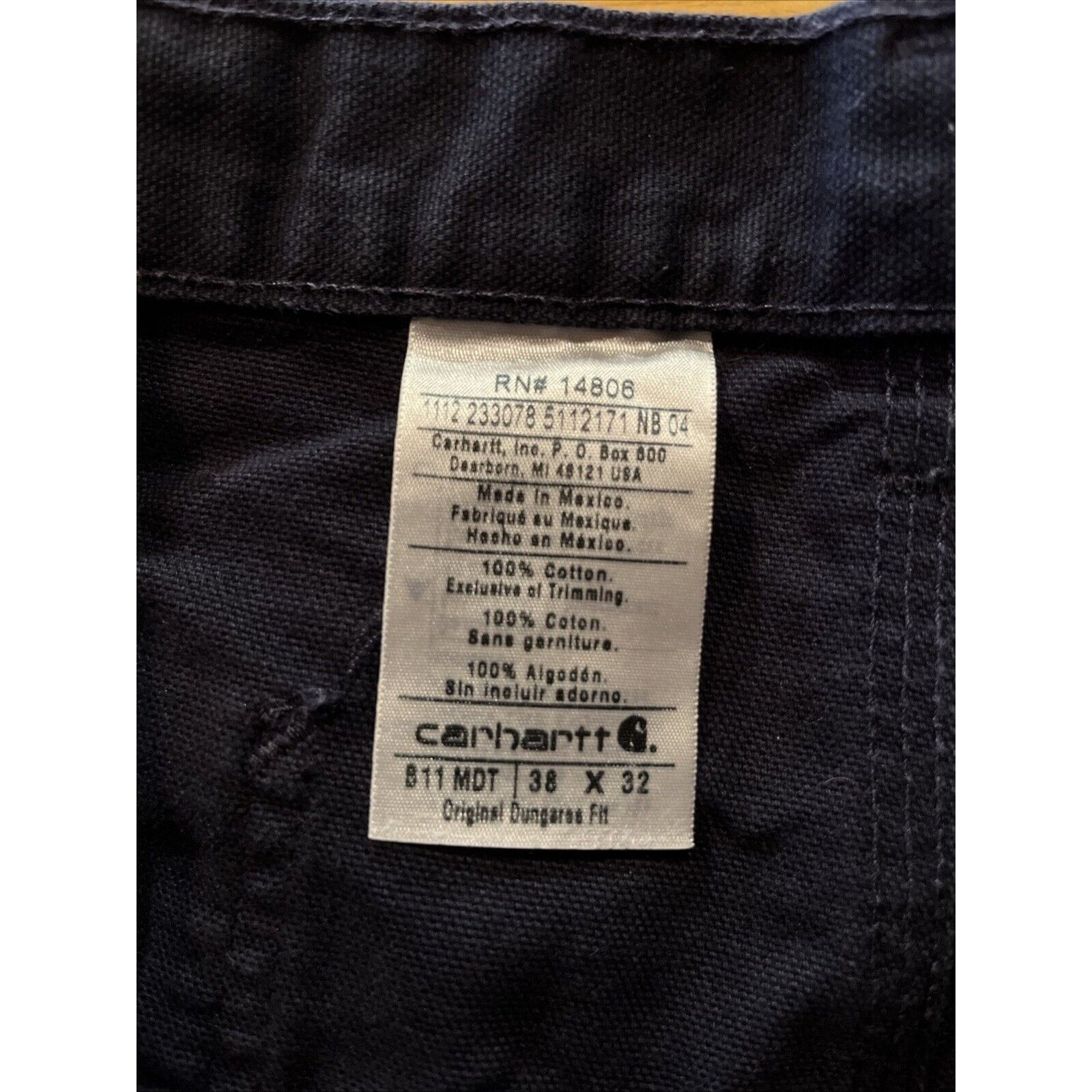 Carhartt Carhartt Men’s 38x32 Duck Canvas Carpenter Pants Work Navy Size US 38 / EU 54 - 3 Thumbnail