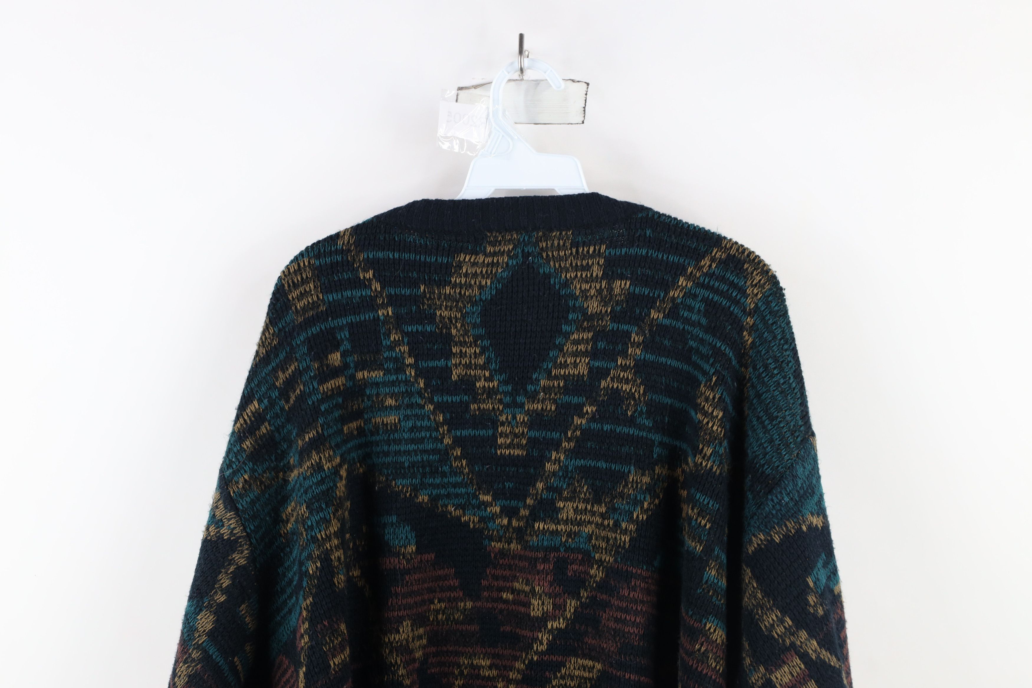 Vintage Vintage 90s Coogi Style Rainbow Geometric Knit Sweater Size US XXL / EU 58 / 5 - 8 Thumbnail