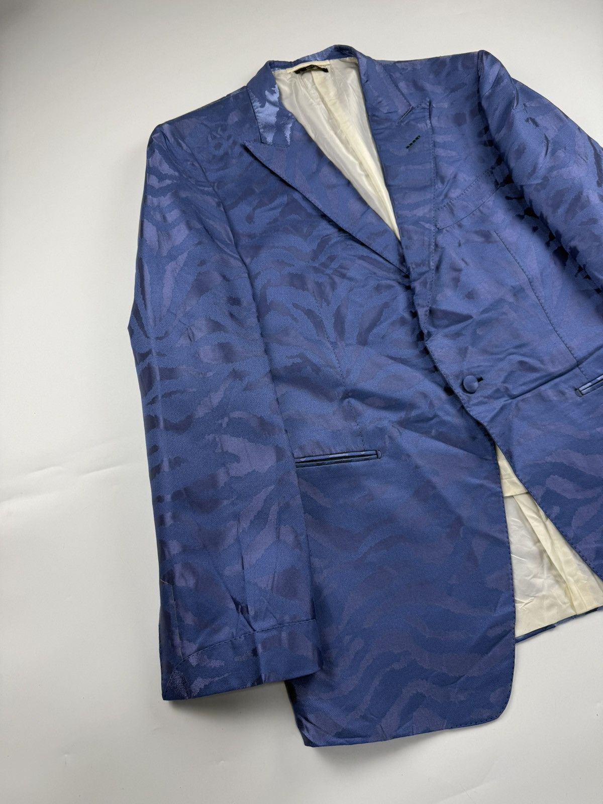 Tom Ford Tom Ford S/S’15 Jacquard Zebra Print Silk Jacket Size US L / EU 52-54 / 3 - 4 Thumbnail