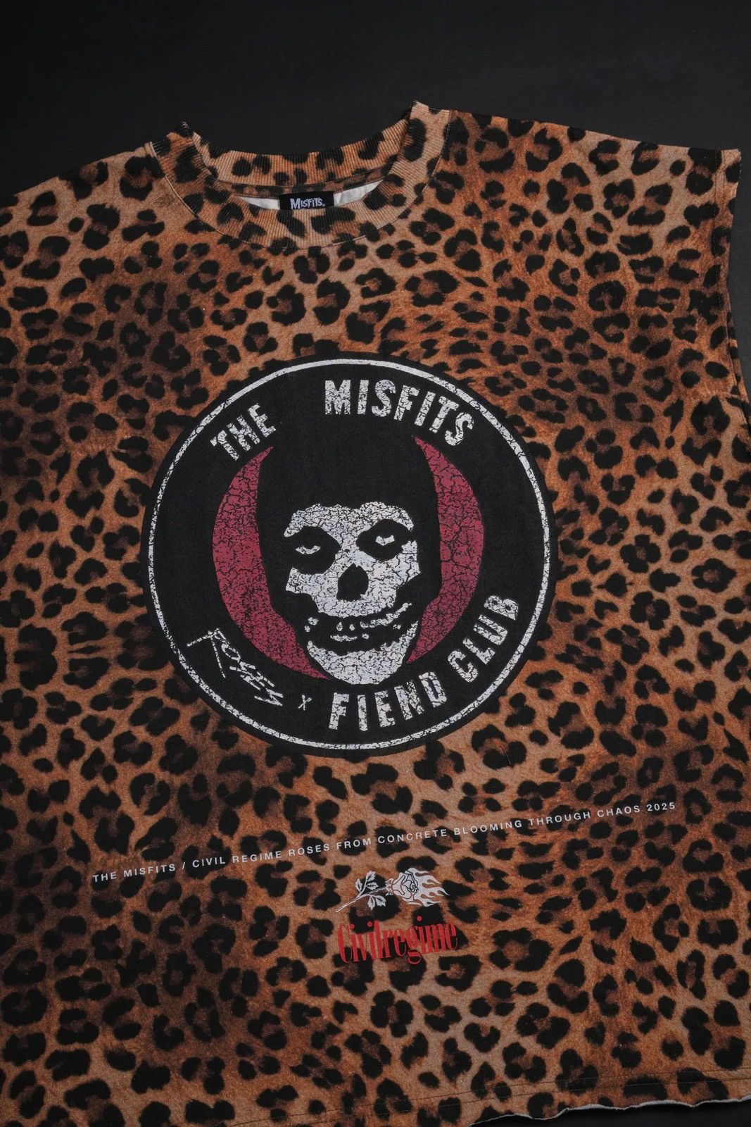 Civil Regime ROSES FIEND CLUB 199X RAW HEM CUT OFF TEE (LEOPARD) Size US S / EU 44-46 / 1 - 3 Thumbnail