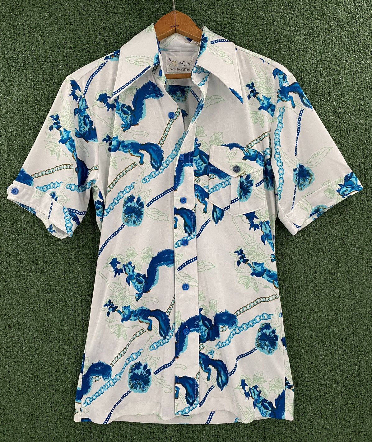 Vintage VTG 70's By Martini Squirrels Floral Disco Shirt Men’s XS Size US XS / EU 42 / 0 - 1 Thumbnail