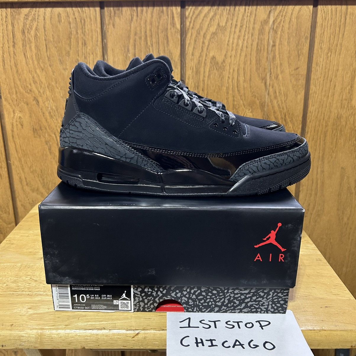 Designer × Jordan Brand × Nike Air Jordan 3 Retro Black Cat 2025 CT8532-001 Men’s 10.5 NEW Size US 10.5 / EU 43-44 - 1 Thumbnail