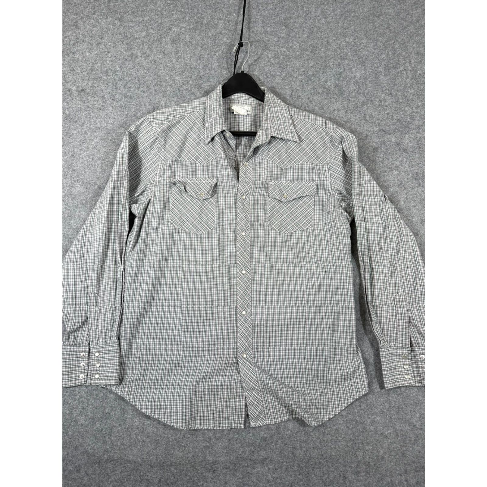 Wrangler Wrangler Wrancher Western Shirt Mens L Green Gray Plaid Pearl Snap Front Cowboy Size US L / EU 52-54 / 3 - 3 Thumbnail