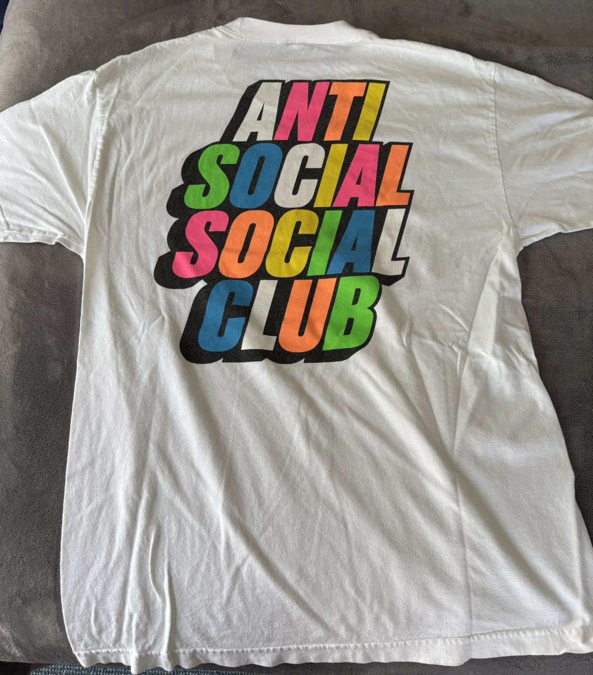 Anti Social Social Club ASSC Blocked Logo Rainbow T shirt Size US L / EU 52-54 / 3 - 3 Thumbnail