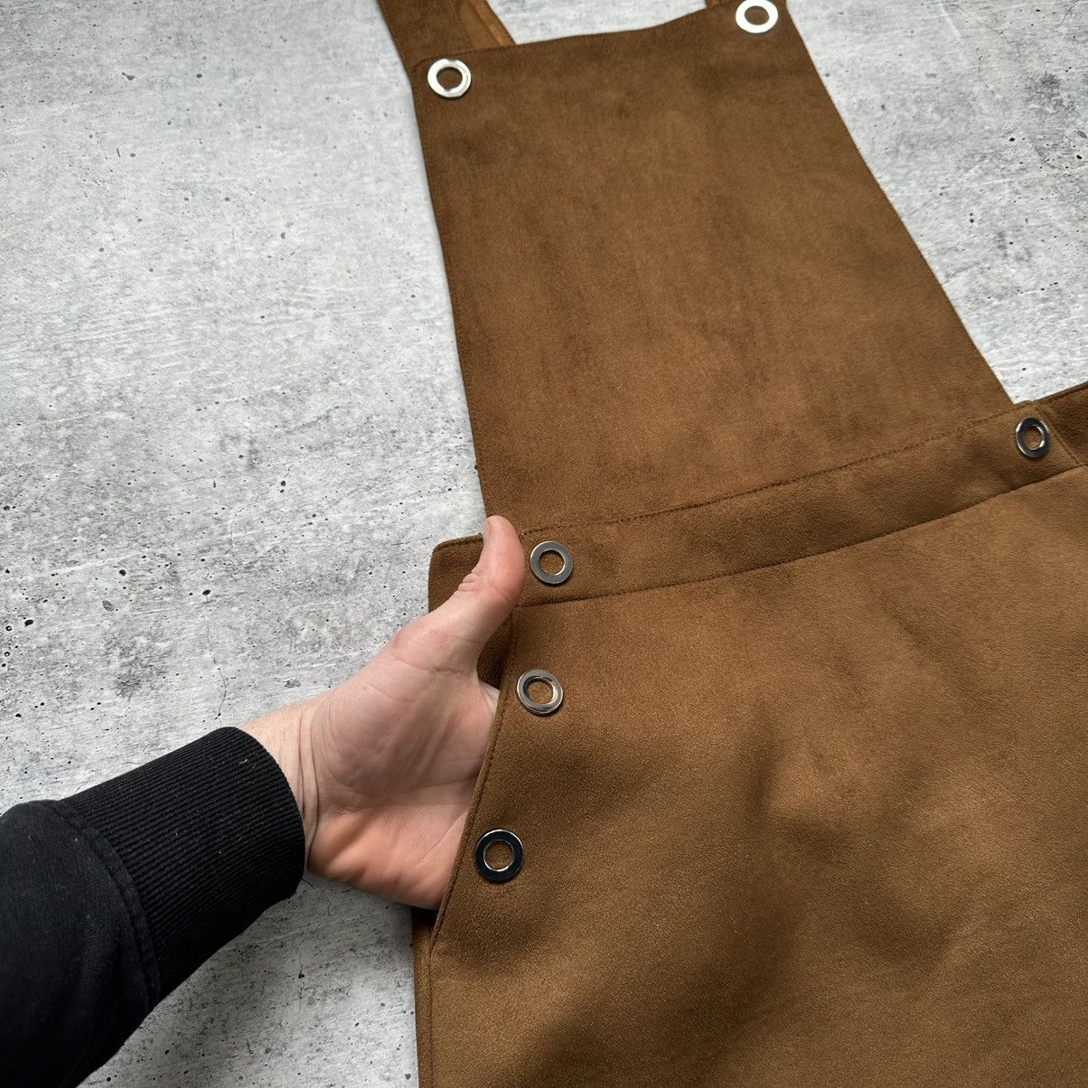 Miss Sixty Miss Sixty Y2K Suede Brown Mini Suspender Skirt Dress Size M Size 27" / US 4 / IT 40 - 6 Thumbnail