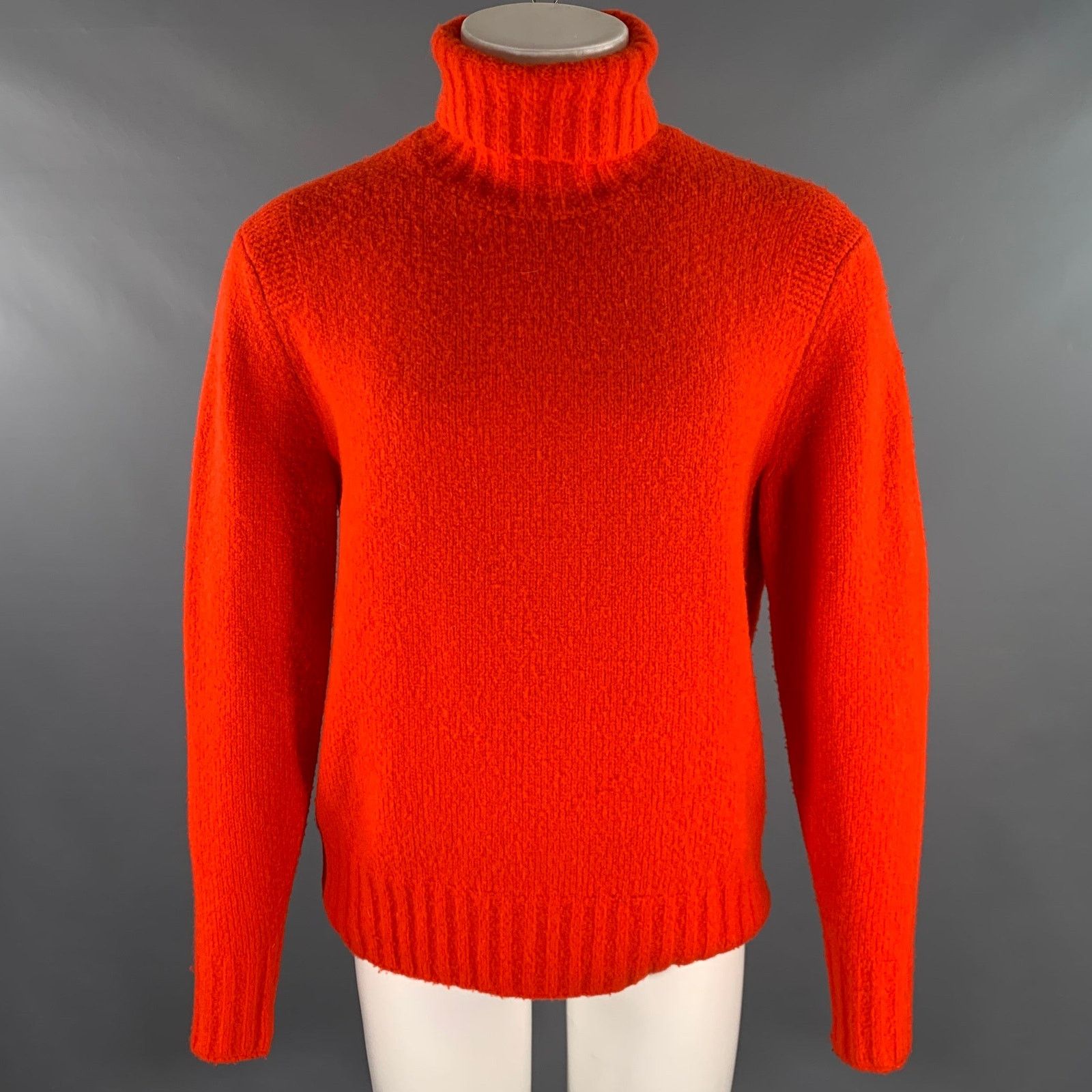 Todd Snyder TODD SNYDER M Orange Knitted Wool Blend Turtleneck Sweater Size US M / EU 48-50 / 2 - 1 Thumbnail