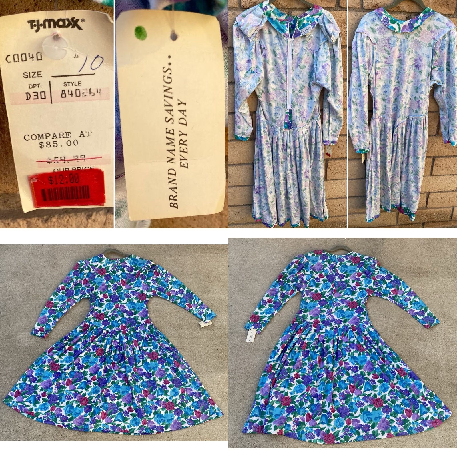 Vintage VINTAGE Expo Dress Long Sleeve Original Tag Floral Size 10 80s 90s Size L / US 10 / IT 46 - 9 Thumbnail