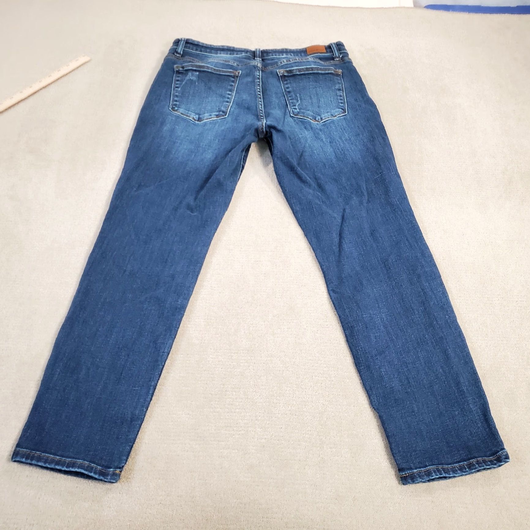 Denime Judy Blue Jeans Pants Womens Slim Fit 32 32x29 Denim Dark Wash Casual Stretch Pockets Logo Straight Vintage: No Size 24" / US 00 / IT 34 - 7 Thumbnail