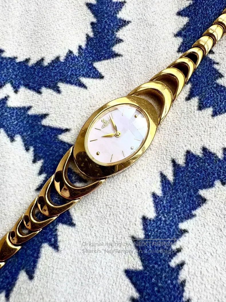 Vivienne Westwood Vivienne Westwood Vintage Pink Mother-of-Pearl Dial Gold A Size ONE SIZE - 1 Thumbnail