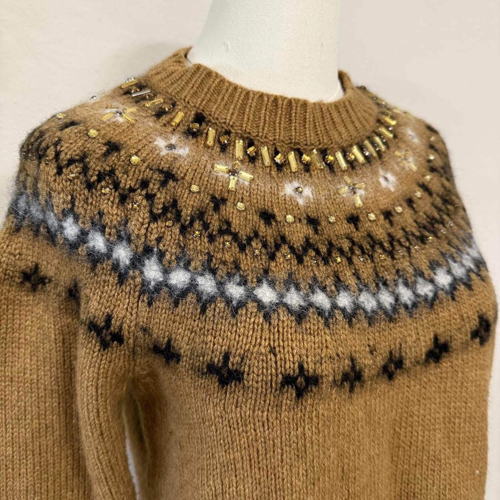 J.Crew J. Crew Wool Sweater Rhinestone Dress Medium Size M / US 6-8 / IT 42-44 - 2 Thumbnail