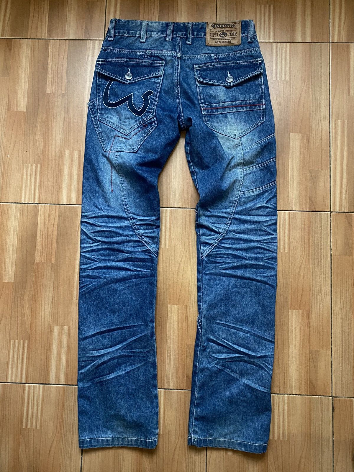 Japanese Brand JAPRAG JP1160 Japan Okishana Samoki Denim Blue Mens Jeans Size US 29 - 6 Thumbnail