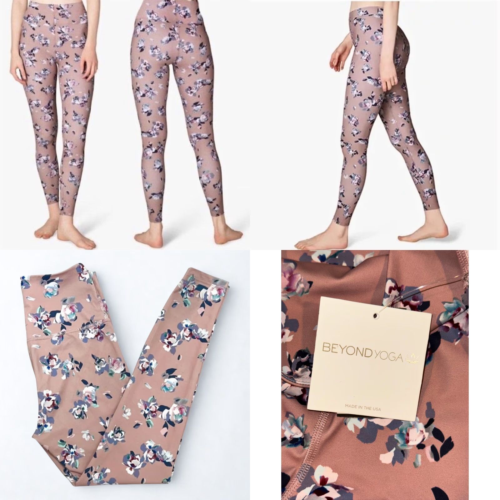 Beyond Yoga Beyond Yoga Olympus High Rise Legging Impressionist Floral Blush L Women Fitness Activewear Size 36" / US 14 / IT 50 - 8 Thumbnail