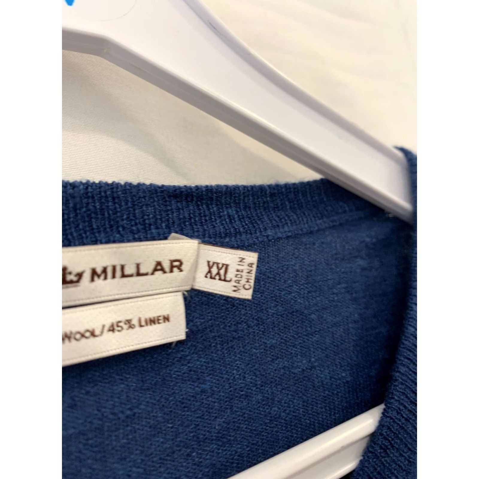 Peter Millar Peter Millar Striped Merino Wool Linen Lightweight Crewneck Sweater XXL Blue Men Size US XXL / EU 58 / 5 - 4 Thumbnail