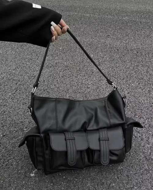 Japanese Brand Fashion y2k faux leather messenger shoulder bag Size ONE SIZE - 2 Thumbnail
