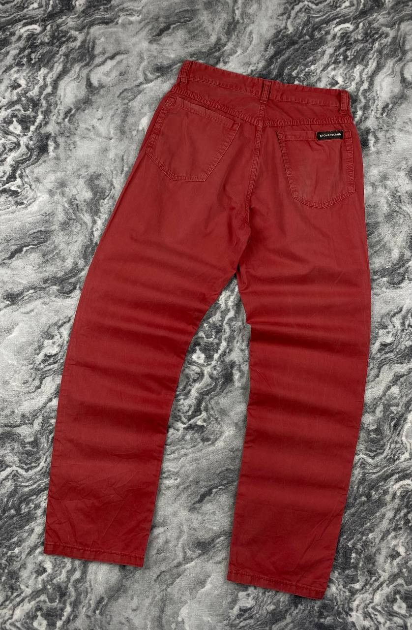 Vintage Stone Island Denim Pants 90s Men Size 52 Red