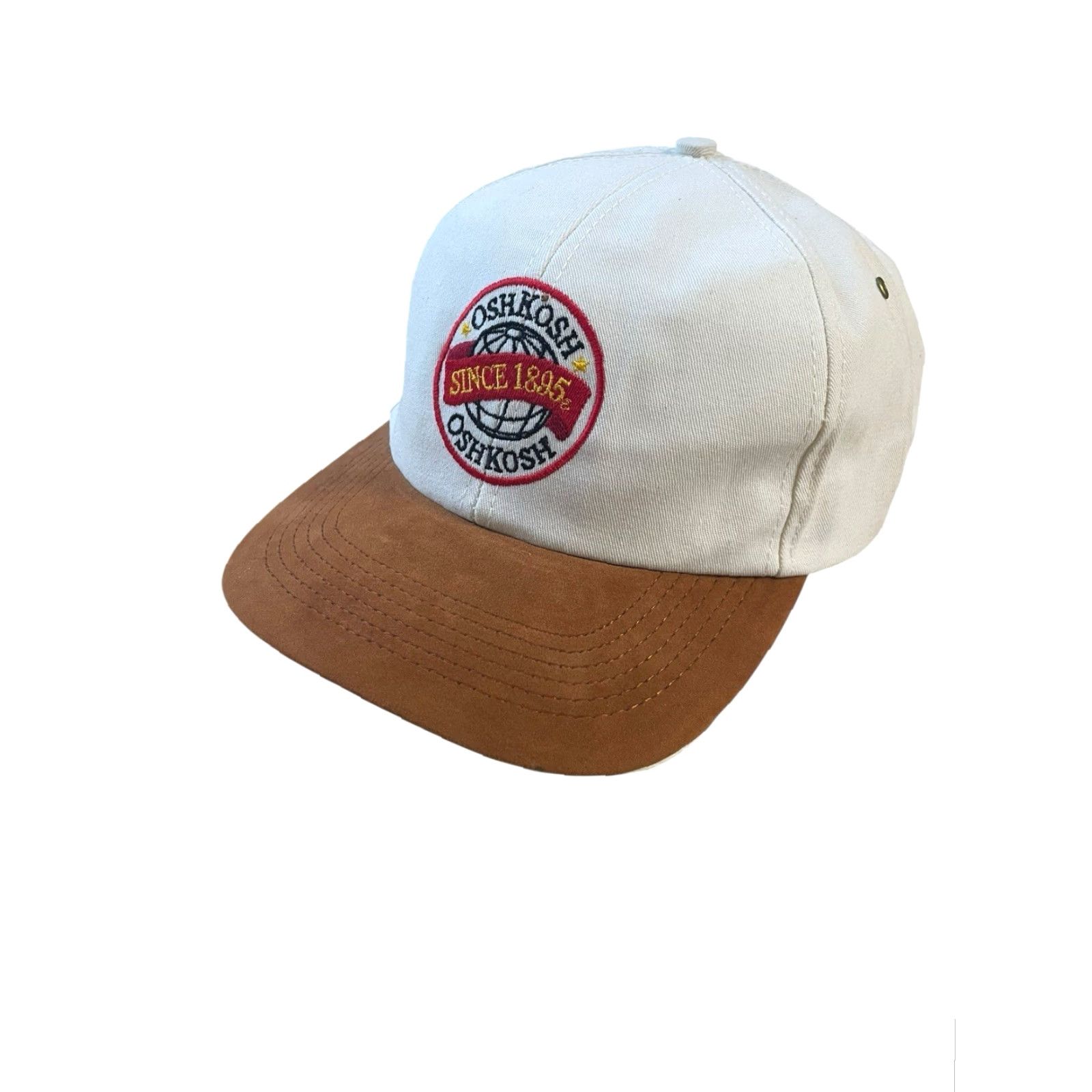 Vintage Oshkosh B'Gosh Cap Beige Snapback Suede Made in USA 80's