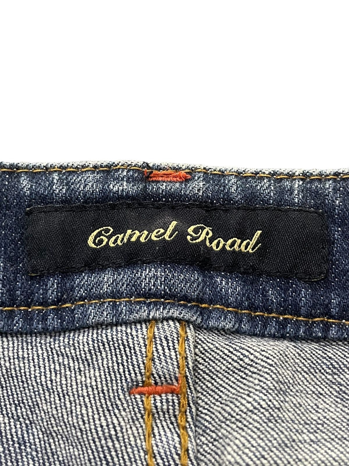 If Six Was Nine × Le Grande Bleu (L.G.B.) Camel Road Japan Bush Pocket Flared Stacked Denim Pants Size US 28 / EU 44 - 14 Thumbnail