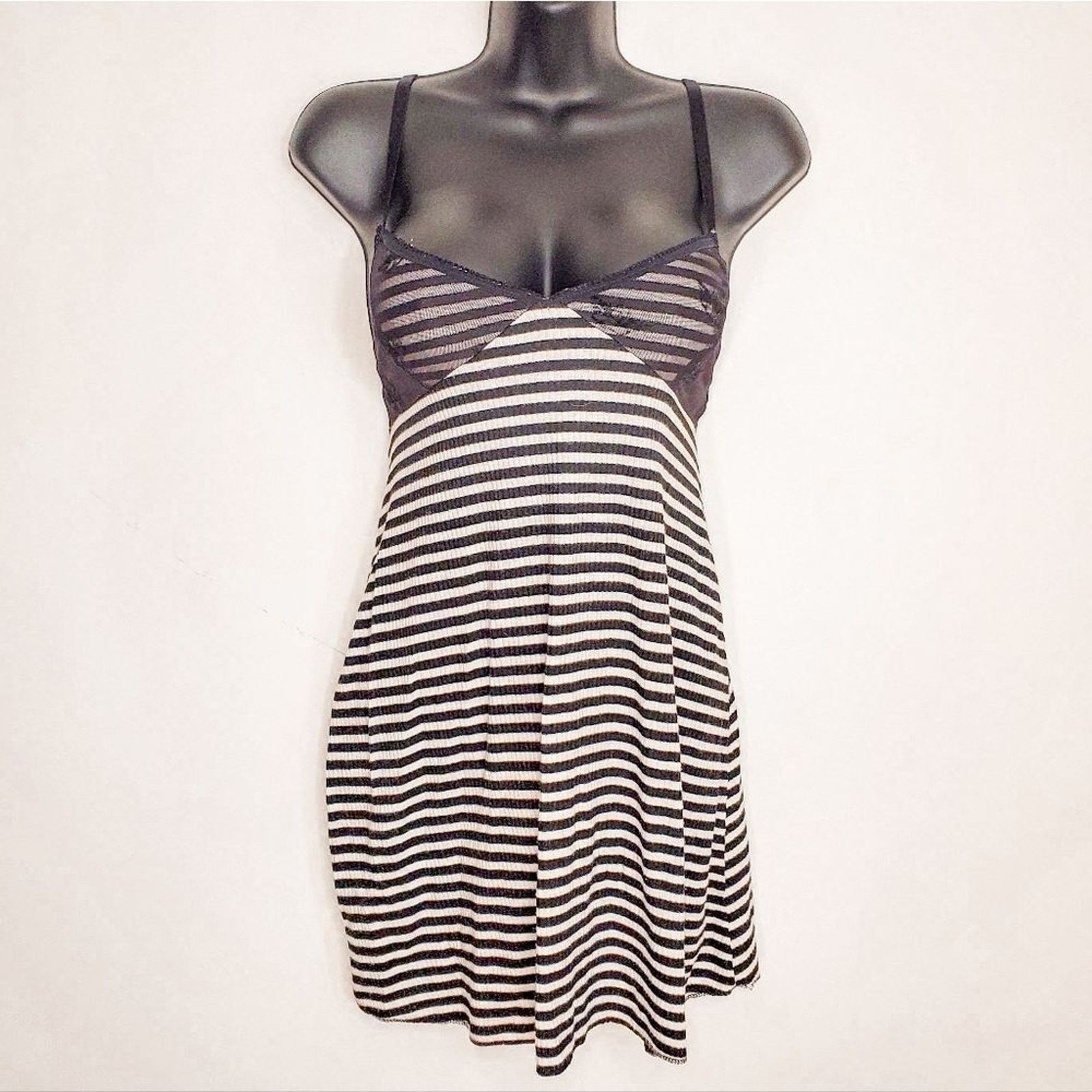 Boys Lie Boys Lie Penny Lane Black White Ribbed Babydoll Dress Size M Size M / US 6-8 / IT 42-44 - 1 Thumbnail
