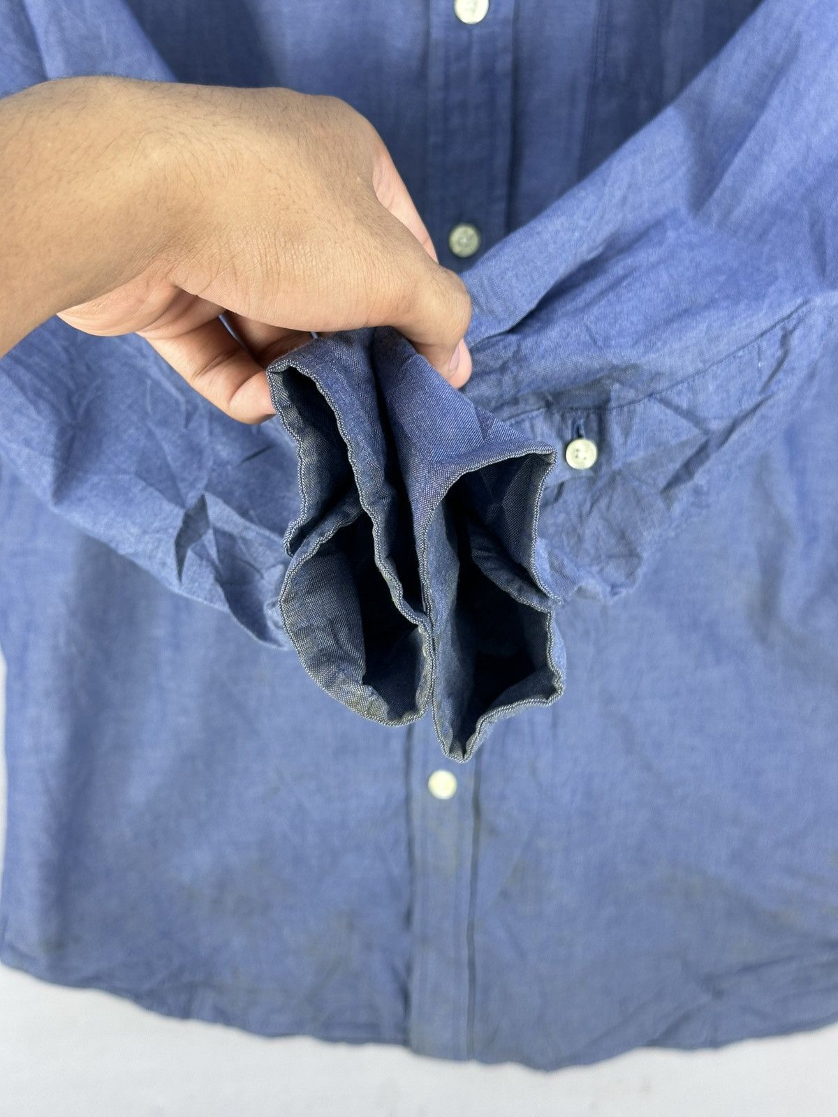 Japanese Brand J. Crew Distressed Plain Flannel Shirt Size US M / EU 48-50 / 2 - 11 Thumbnail