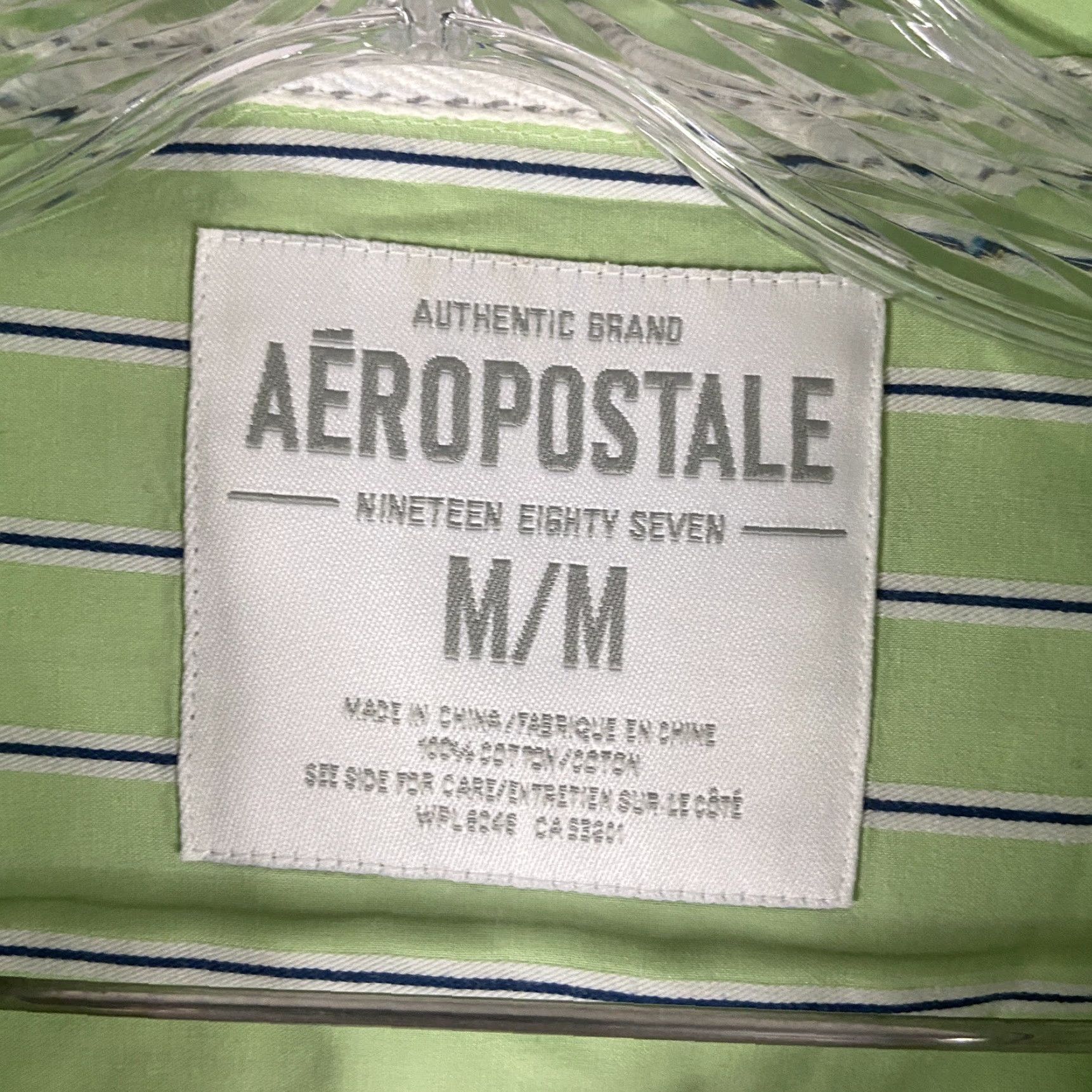 Aeropostale AeroPostale Button-Up Shirt Men M Green Striped Long Sleeve size M Size US M / EU 48-50 / 2 - 6 Thumbnail