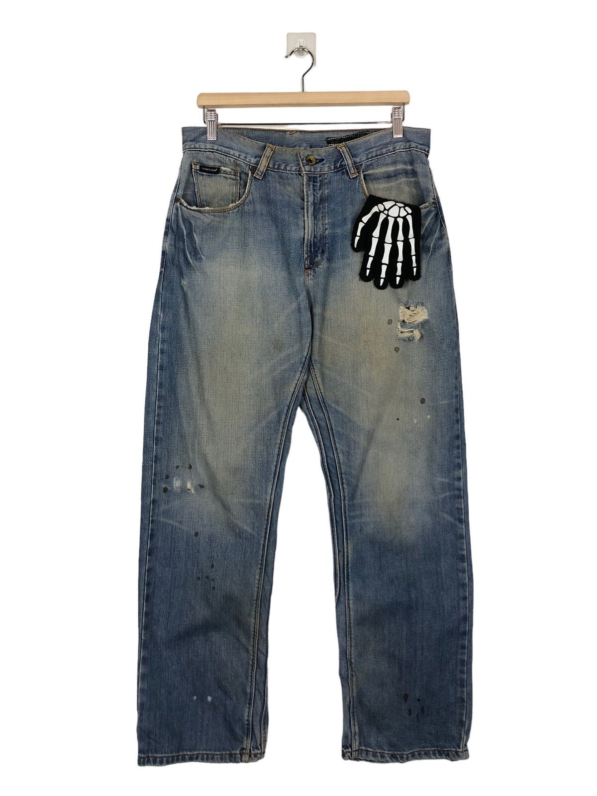 Volcom 🔥Distressed Denim Jeans Volcom Japan Rare Design Size US 34 / EU 50 - 1 Thumbnail