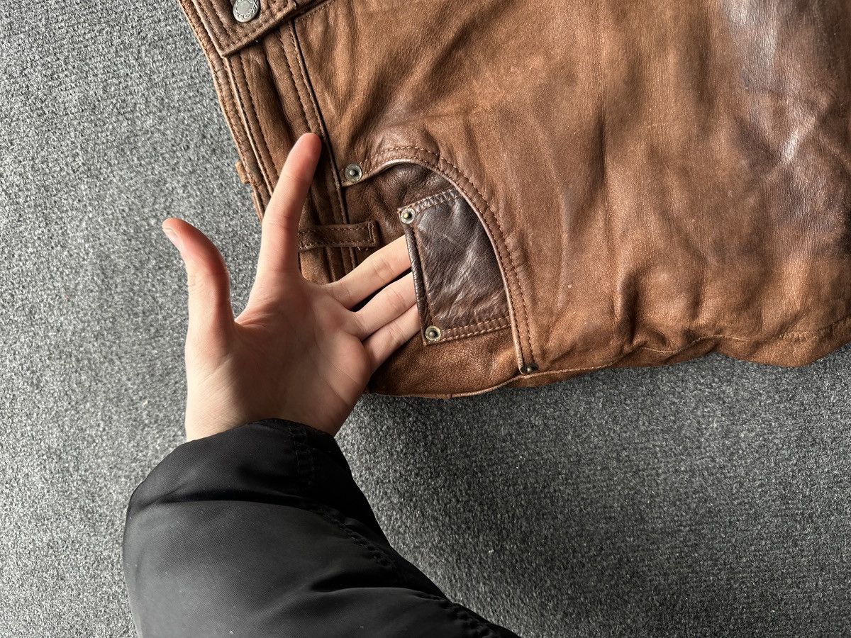 Other 🚨GRAIL MEN LEATHER PANTS Y2K WESTERN MOTORCYCLE Size US 32 / EU 48 - 10 Thumbnail