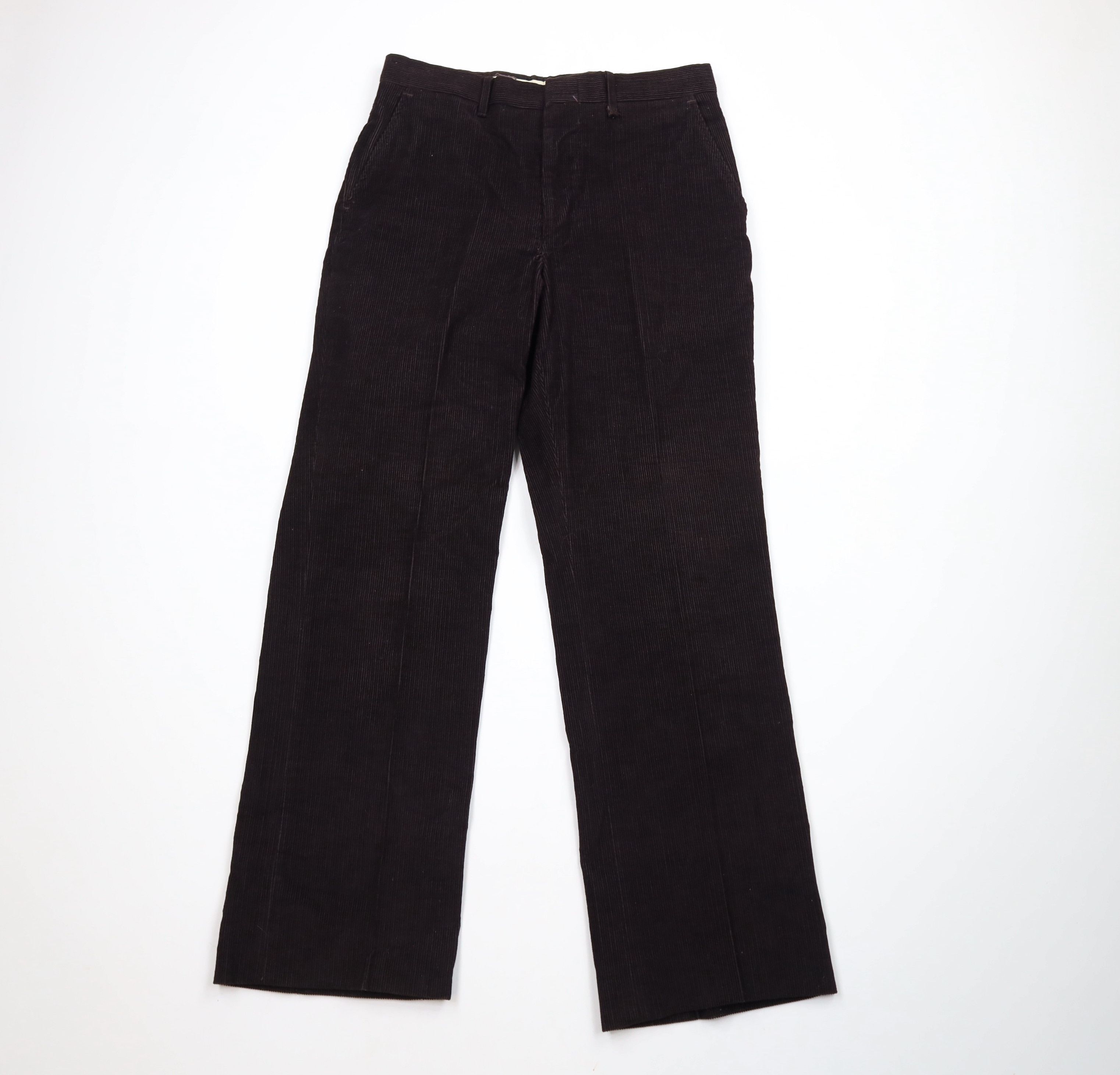 Vintage Vintage 70s Streetwear Bell Bottoms Corduroy Pants Brown USA Size US 32 / EU 48 - 1 Thumbnail