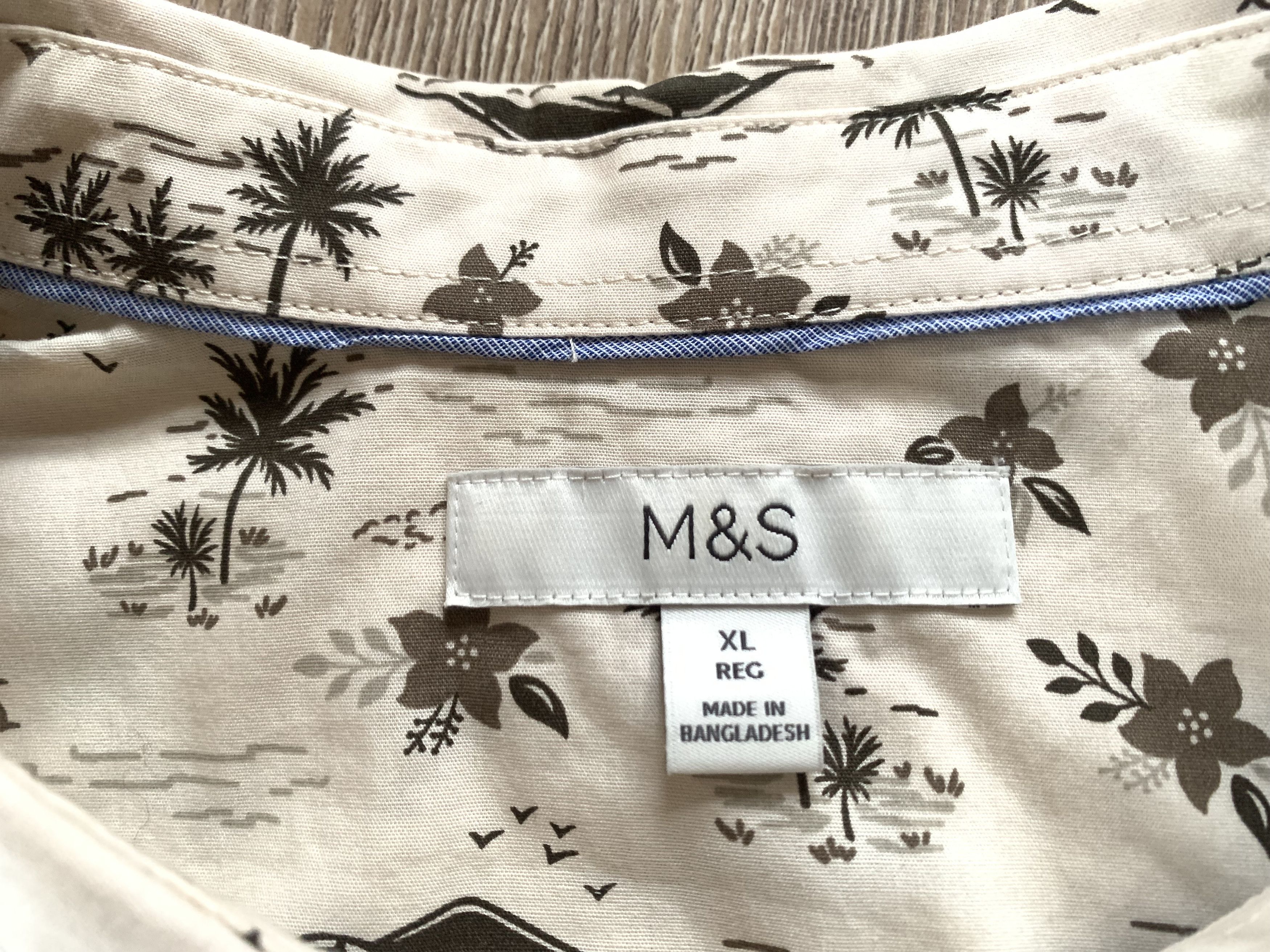 Marks & Spencer Marks & Spencer Cotton Printed Hawaiian Shirt Size US XL / EU 56 / 4 - 5 Thumbnail