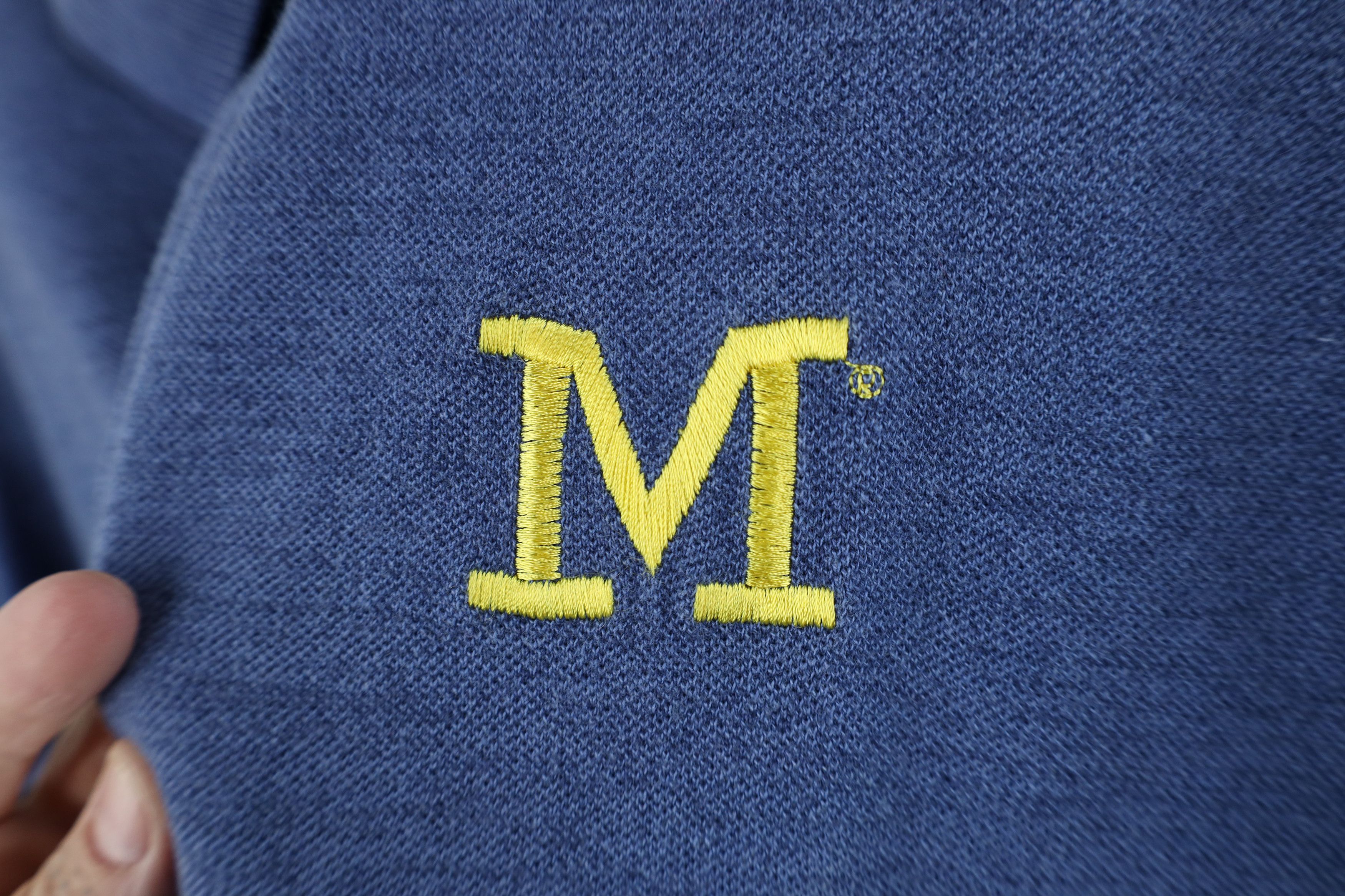 Nike Vintage 90s Nike M University of Michigan Football Polo Blue Size US XL / EU 56 / 4 - 5 Thumbnail