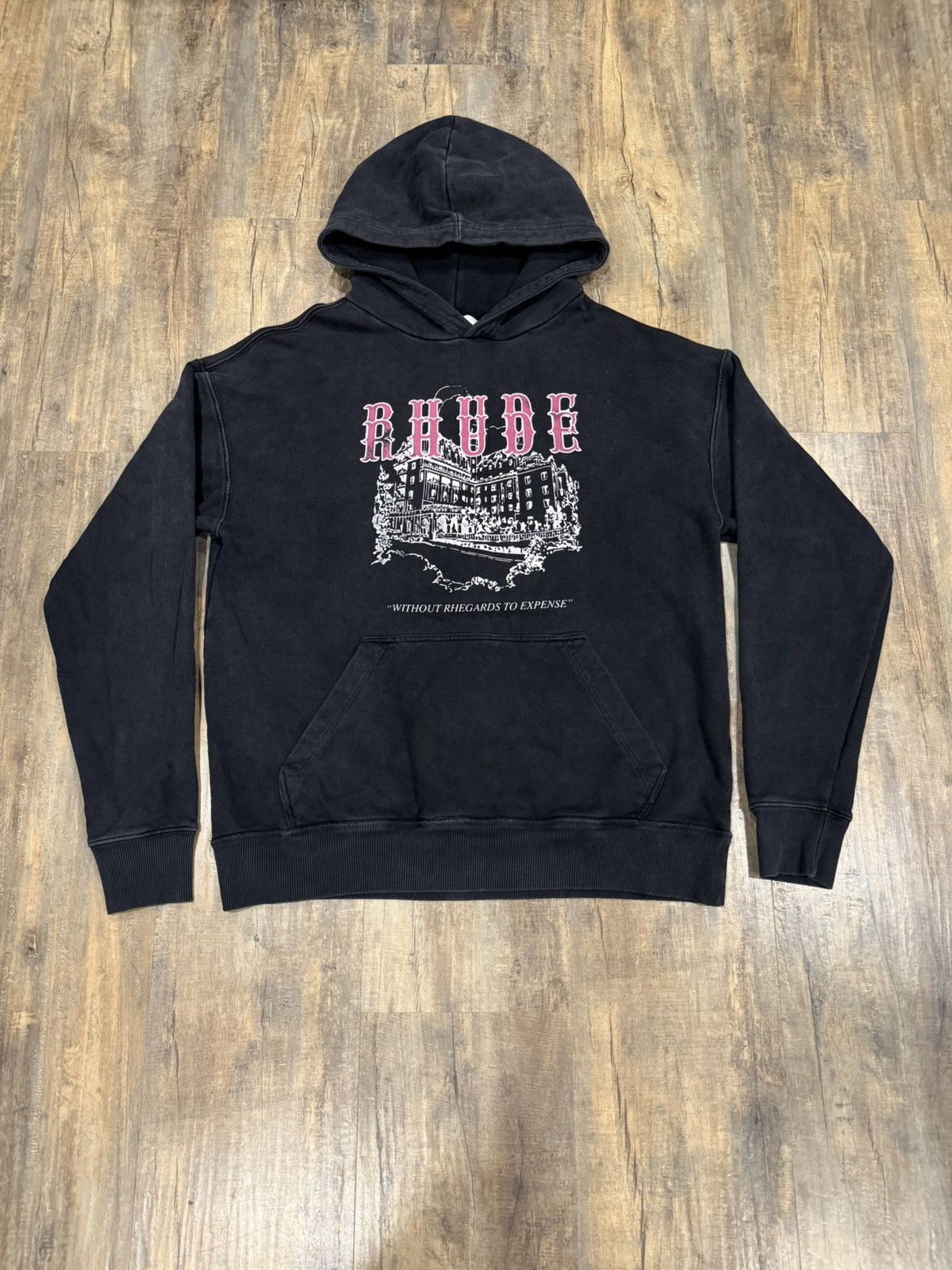 Rhude Rhude Chateau Logo Black Hoodie Without Rhegards To Expense Size US M / EU 48-50 / 2 - 1 Thumbnail