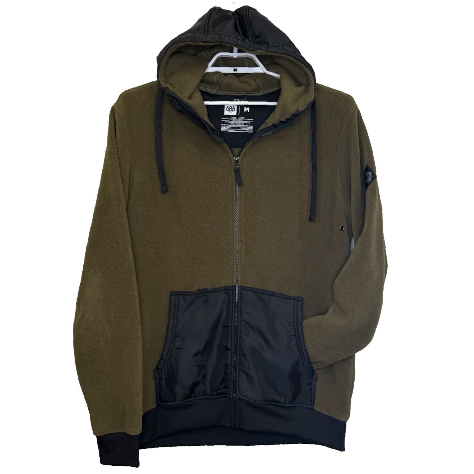 686 686 Full Zip Fleece Hoodie Sweatshirt Jacket Mens Medium Green Skiing Snowboard Size US M / EU 48-50 / 2 - 2 Thumbnail