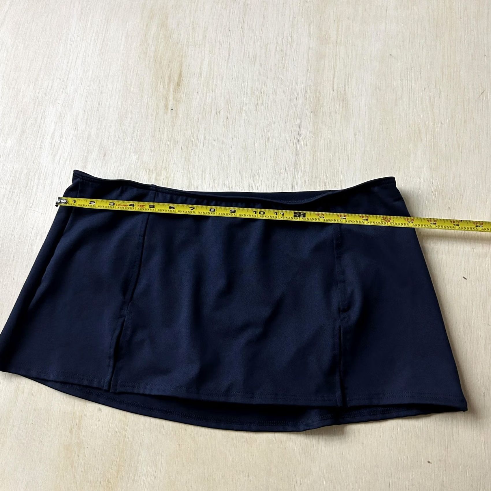 Vintage Baltex Swim Skirt Womens 12 Blue Solid Built In Brief Lined Stretch Bottom Size 34" / US 12 / IT 48 - 4 Thumbnail