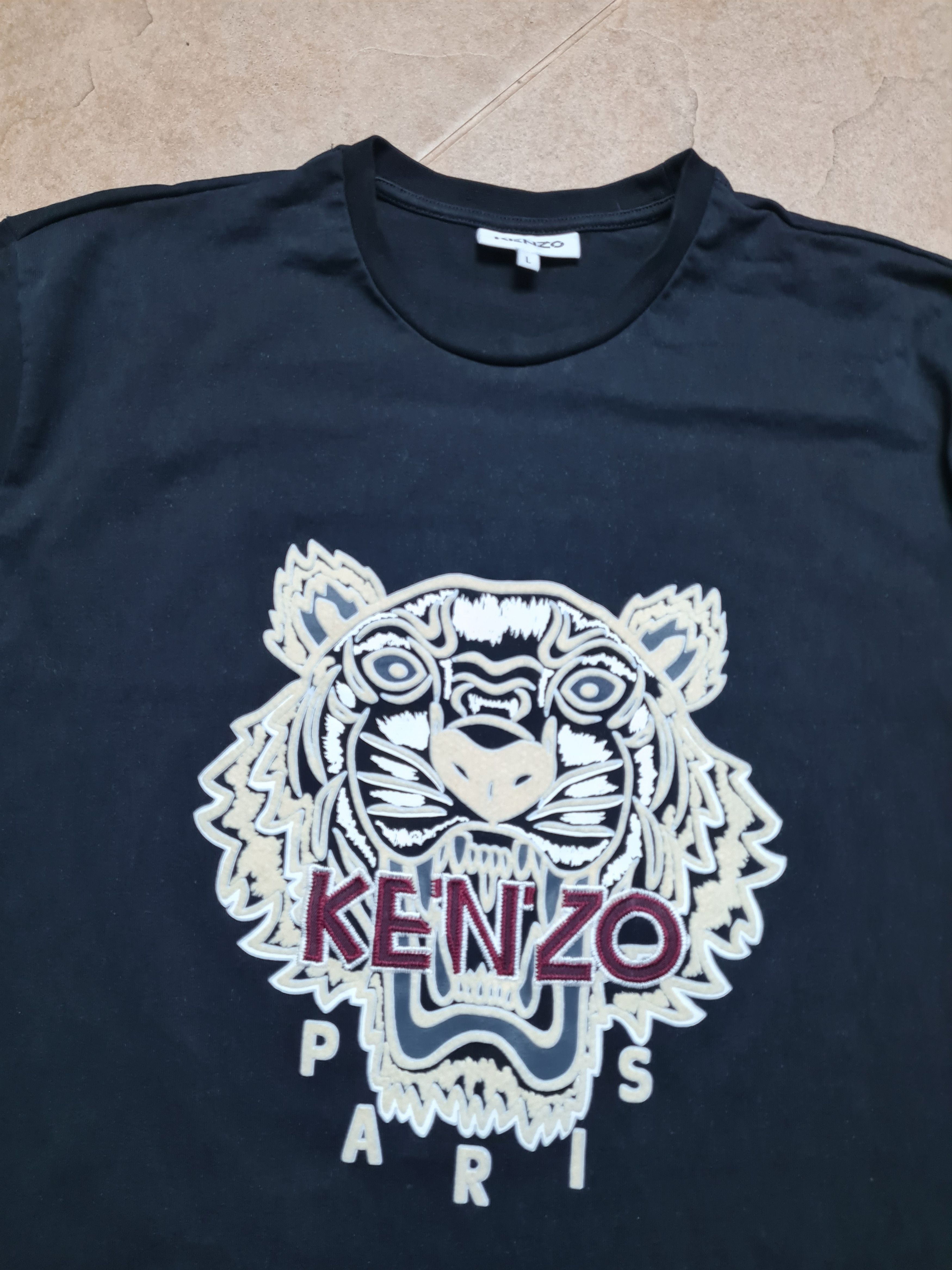 Kenzo KENZO Paris Men's Tiger Head Embroidered T-Shirt Black Size US L / EU 52-54 / 3 - 6 Thumbnail