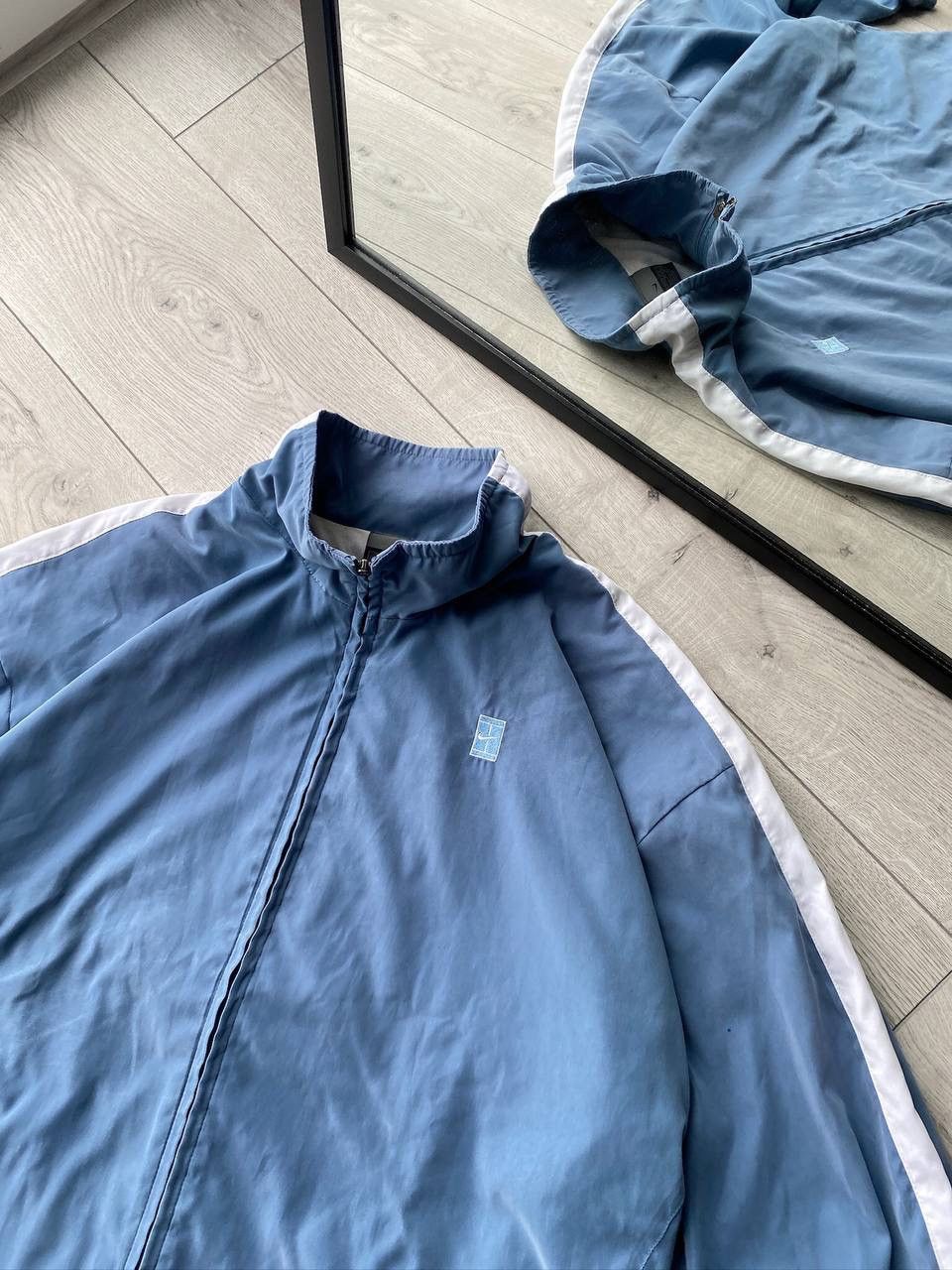 Nike × Vintage Vintage 90's Nike Court Olympic Nylon Jacket Drill YKK Size US L / EU 52-54 / 3 - 4 Thumbnail