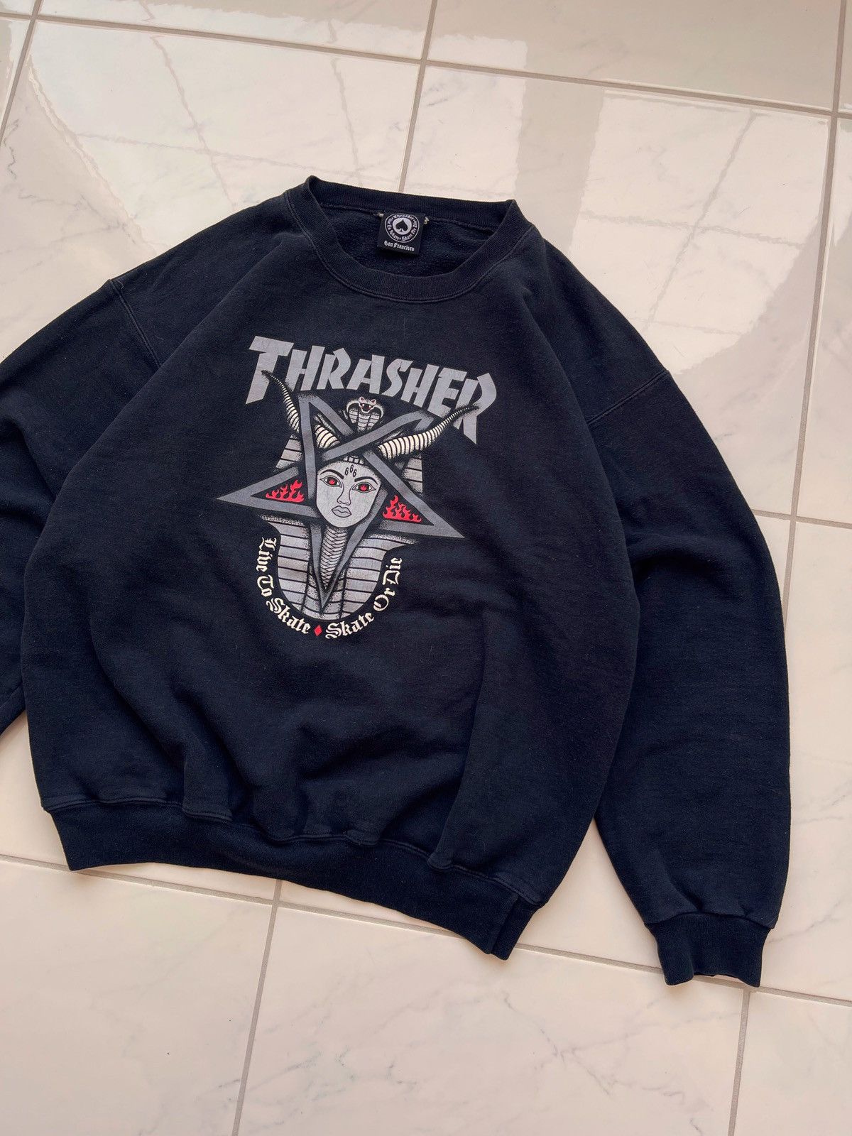 Thrasher × Vintage Vintage Y2k Thrasher Sweatshirt 90’s Size US L / EU 52-54 / 3 - 3 Thumbnail