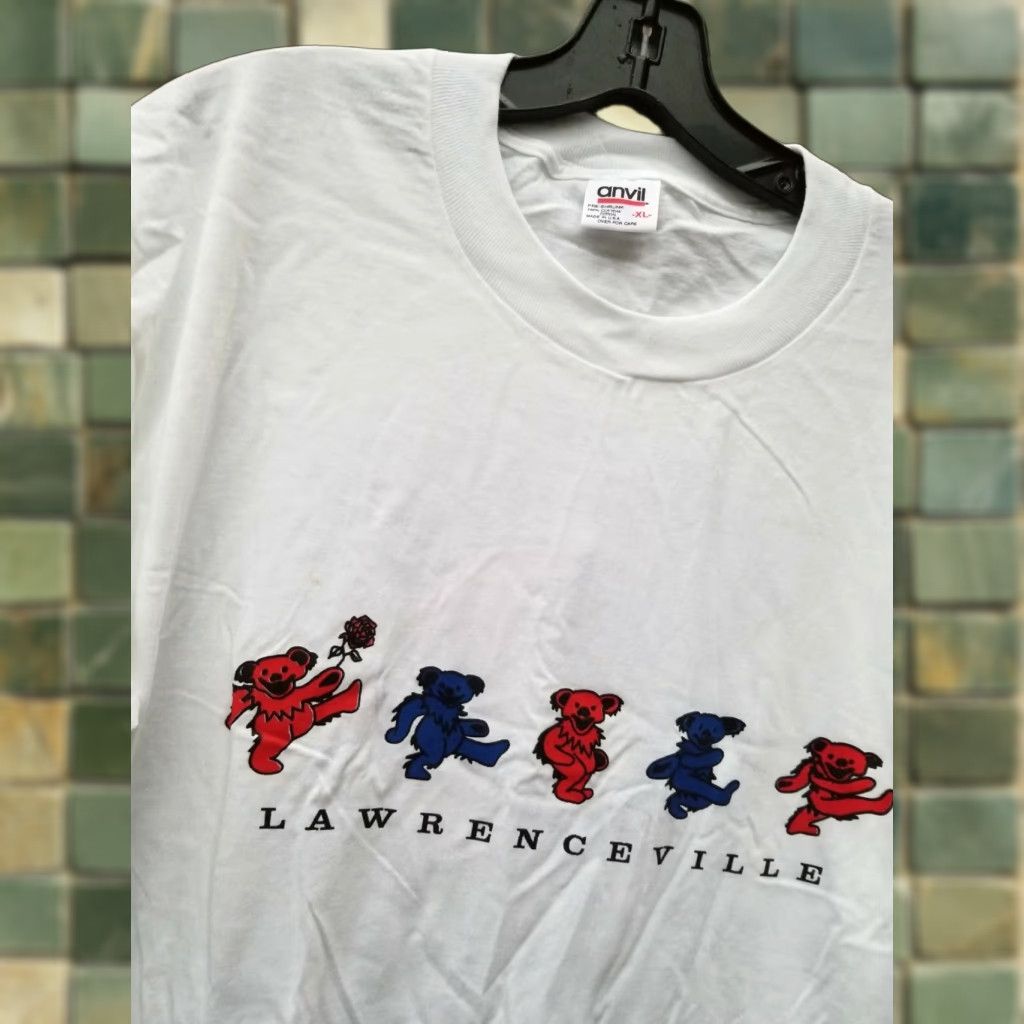 Anvil VINTAGE GRATEFUL DEAD DANCING BEARS T-SHIRT XL Men White Anvil Crew Neck Short Sleeve Cotton Blend Shirt Size US XL / EU 56 / 4 - 1 Thumbnail