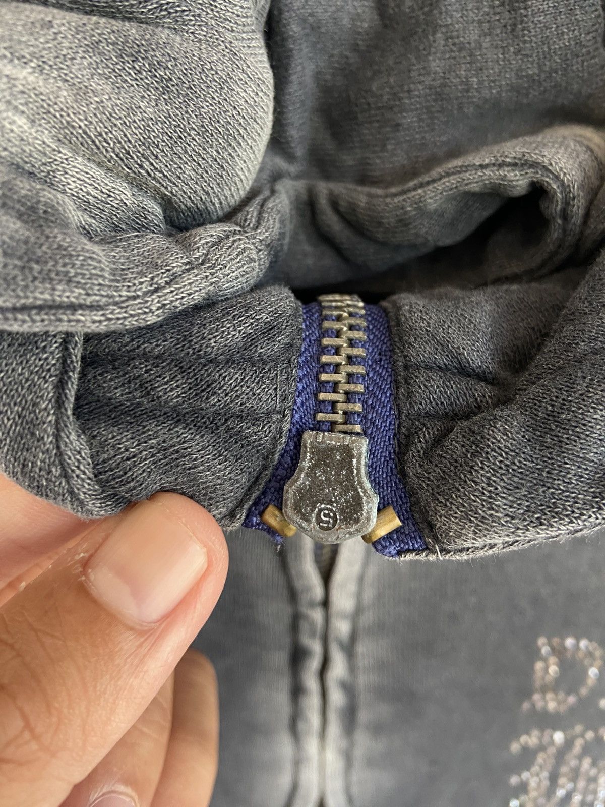 Le Grande Bleu (L.G.B.) Denim Bar By Bebe Hoodie Faded Style🥶 Size US L / EU 52-54 / 3 - 7 Thumbnail