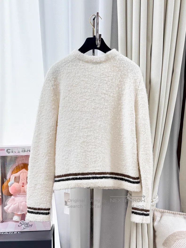 Chanel Chanel Milky white brown edge cashmere knitted cardigan ja Size XS / US 0-2 / IT 36-38 - 3 Thumbnail