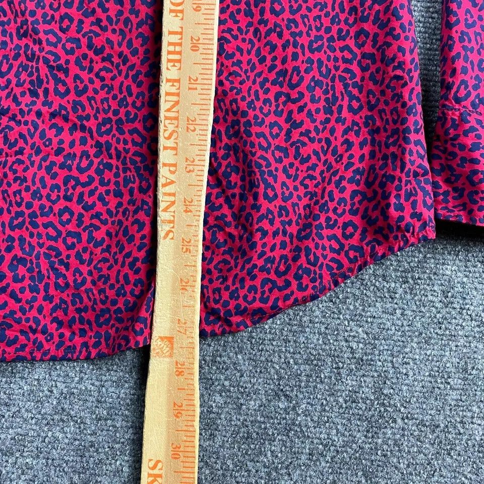 J.Crew J Crew Top Women's Medium Hot Pink Cheetah Print Button Up Size M / US 6-8 / IT 42-44 - 5 Thumbnail