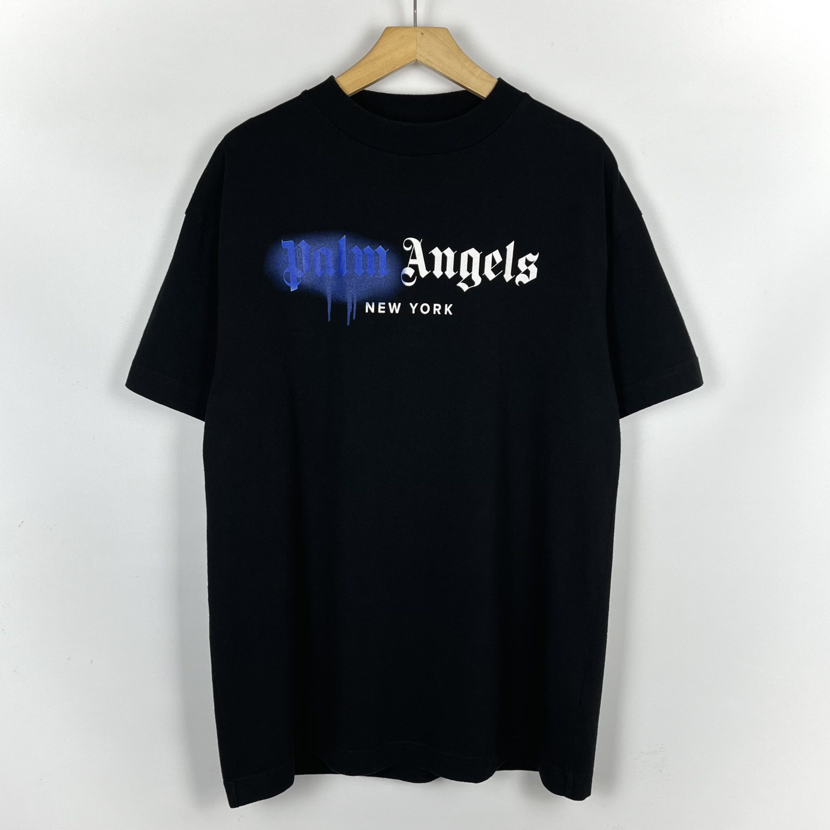 Palm Angels Palm Angels New York Sprayed Big Logo T Shirt Size US L / EU 52-54 / 3 - 1 Thumbnail