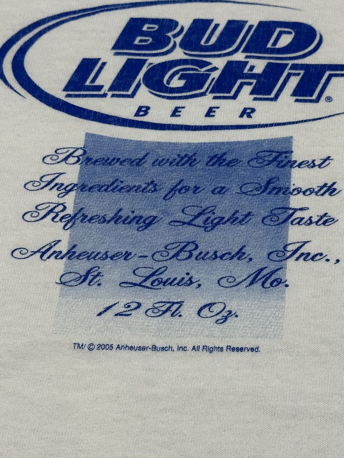 Budweiser Vintage BUD LIGHT Beer Promo T Shirt 2005 Y2K Anheuser Busch Size US L / EU 52-54 / 3 - 6 Thumbnail