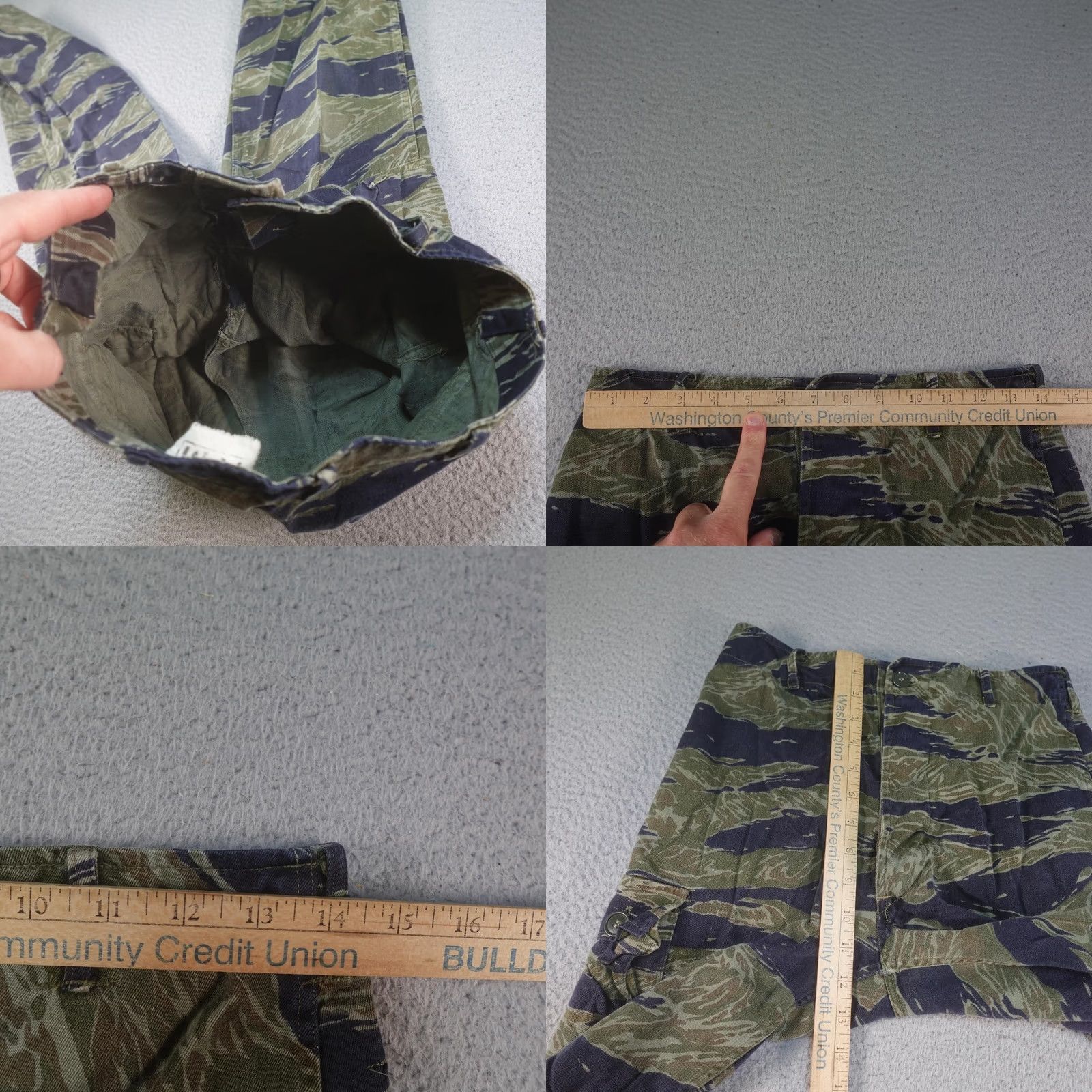 Vintage VINTAGE Vietnam War Tiger Stripe Pants M Men Casual Cargo Pockets 28x29 Green Camouflage Army Season Fall Mens Size US 31 - 9 Thumbnail