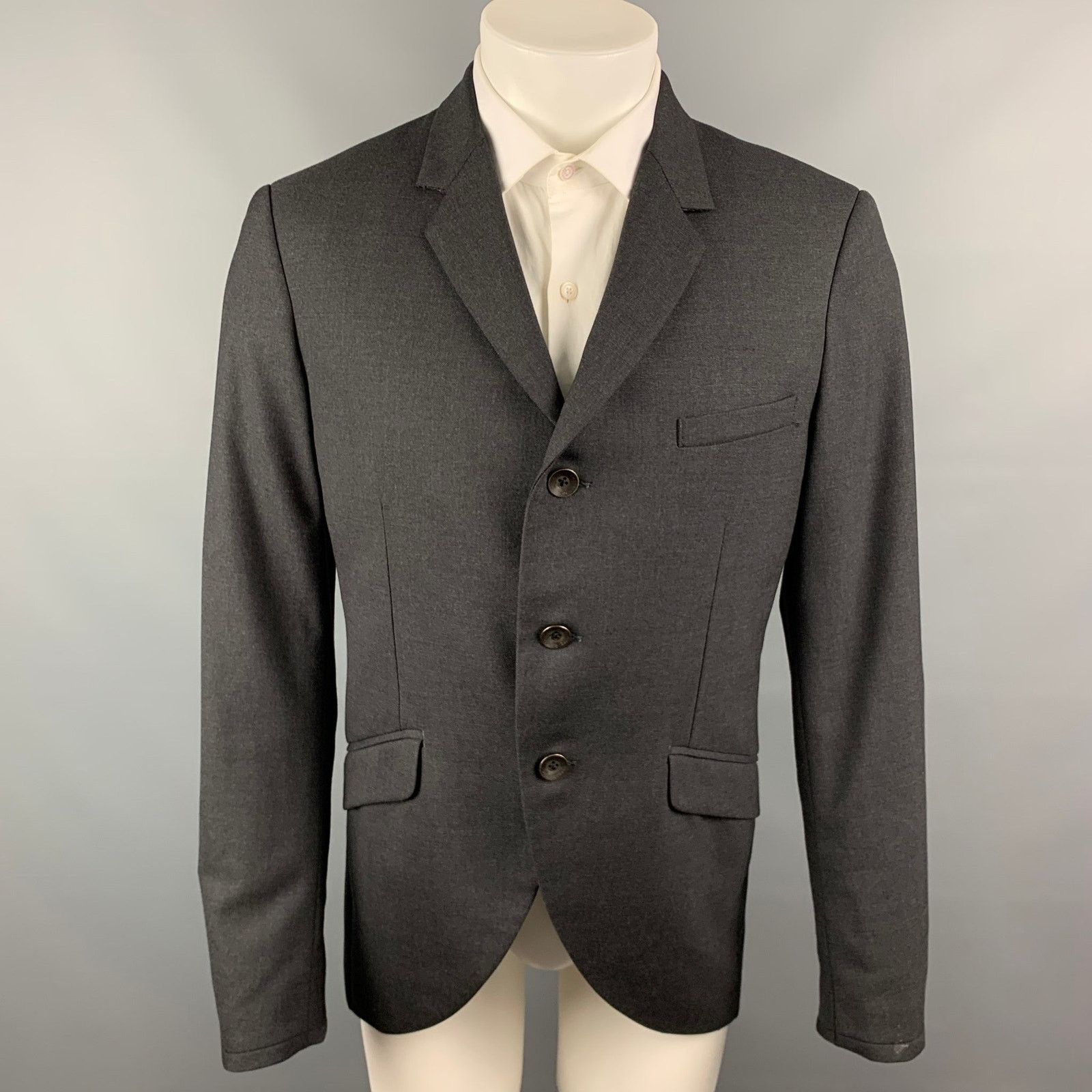 Rag & Bone RAG & BONE Size 40 Charcoal Wool Notch Lapel Sport Coat Size 40R - 1 Thumbnail